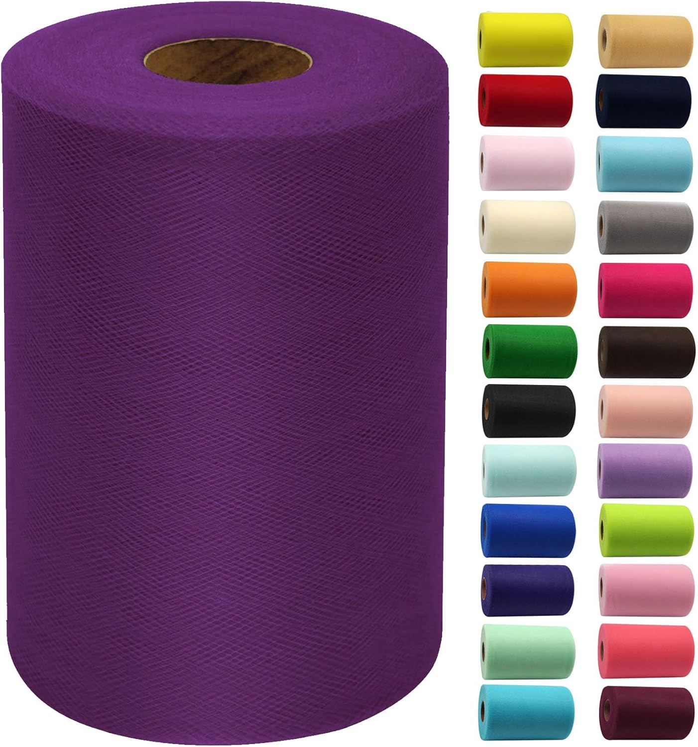 Plum Tulle Fabric Rolls 6 Inch by 100 Yards (300 feet) Fabric Spool Tulle Ribbon for DIY Halloween Tutu Bow Baby Shower Birthday Party Wedding Decorations Christmas Craft Supplies
