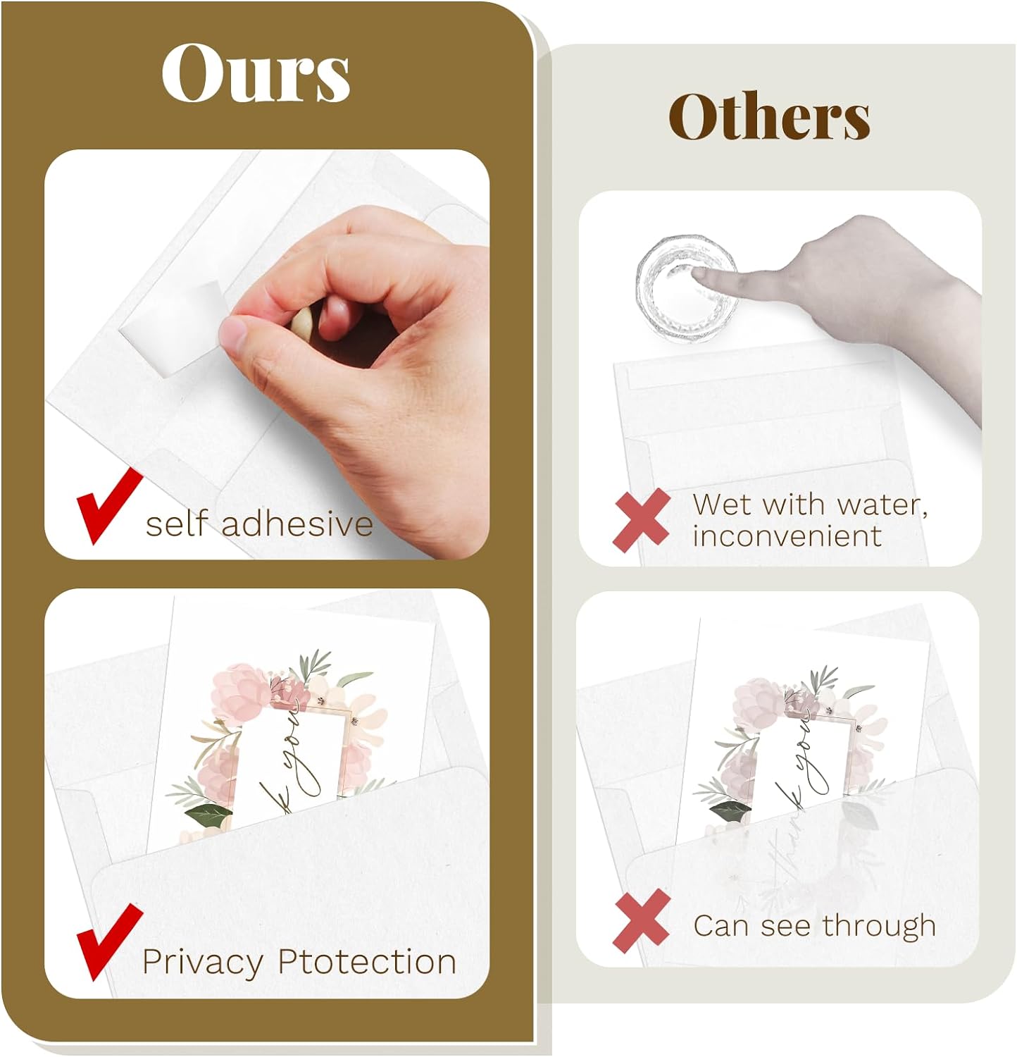 Goefun White Blank Cards (Unfolded) and Envelopes 4 x 6 Flat Postcards and A6 Envelopes Self Seal 100 Pack for Wedding, Invitations, DIY Greeting Cards & All Occasion