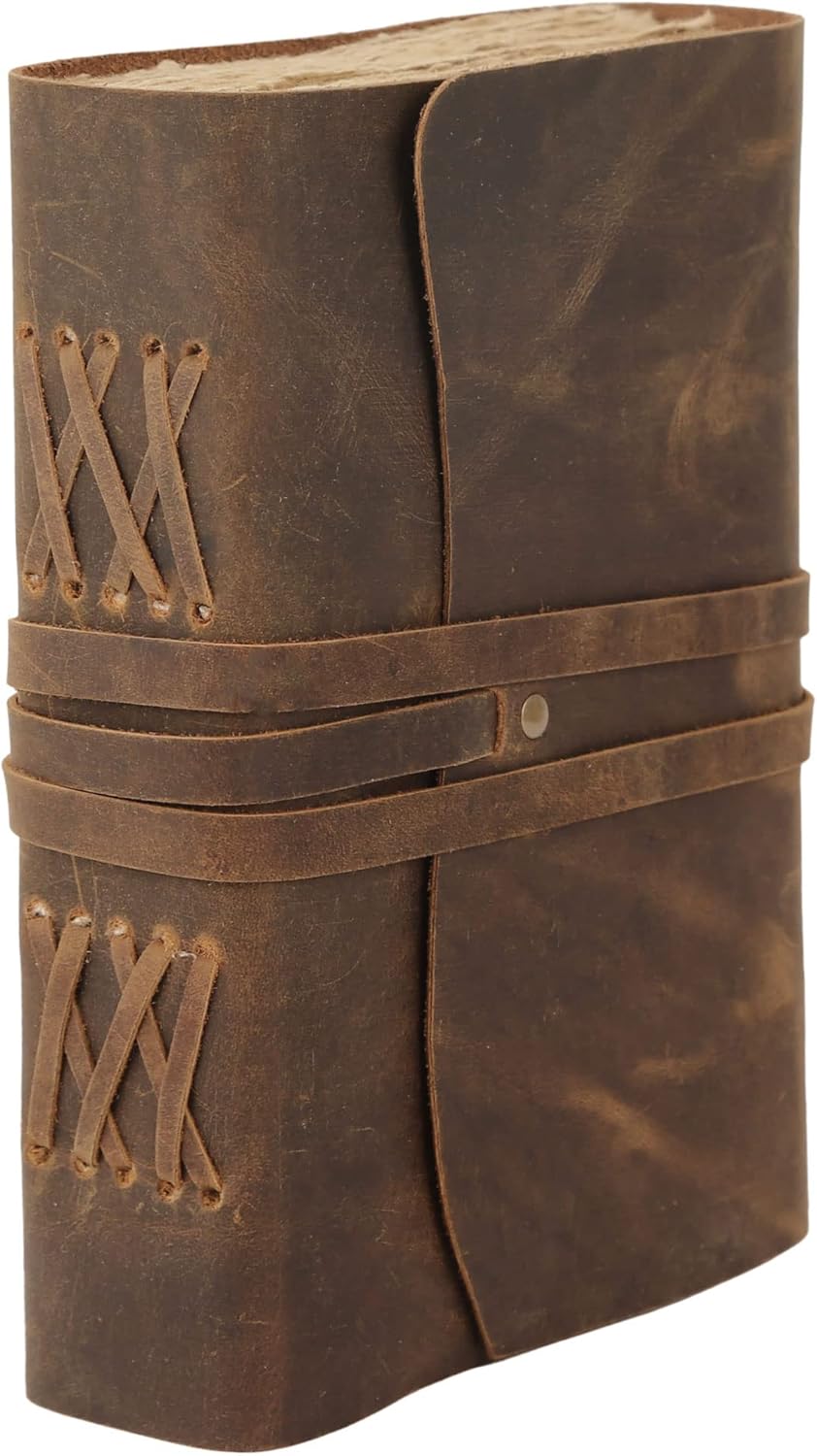 Handmade Leather Journal | Writing Notebook Diary | Bound Daily Notepad For Men & Women Unlined Paper Medium, writing pad for artist, sketch