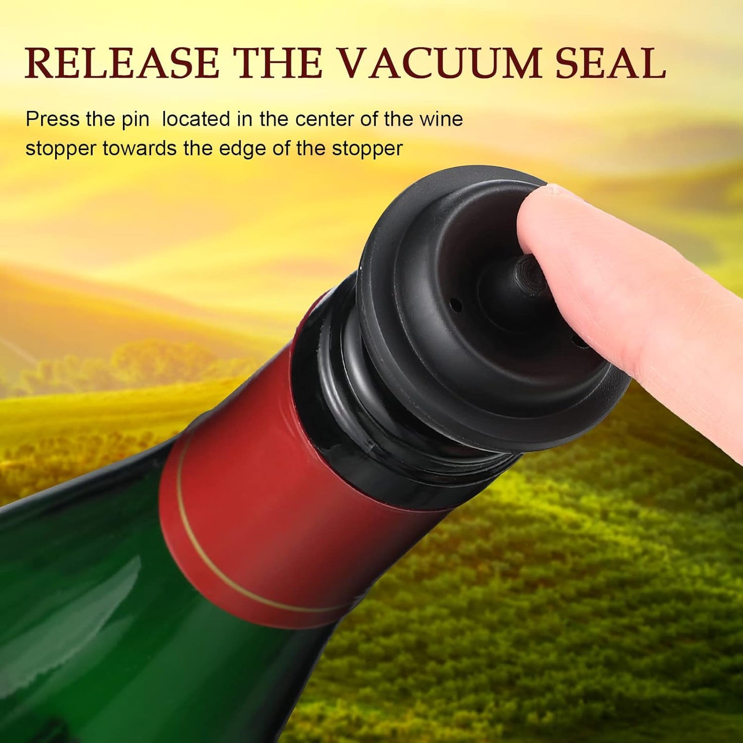 18 Pieces Wine Saver Pump with Vacuum Reusable Preserver Practical Wine Keeper Bottle Sealer Keep Fresh for Kitchen Office Home Adult Party Favor Supplies(Black)