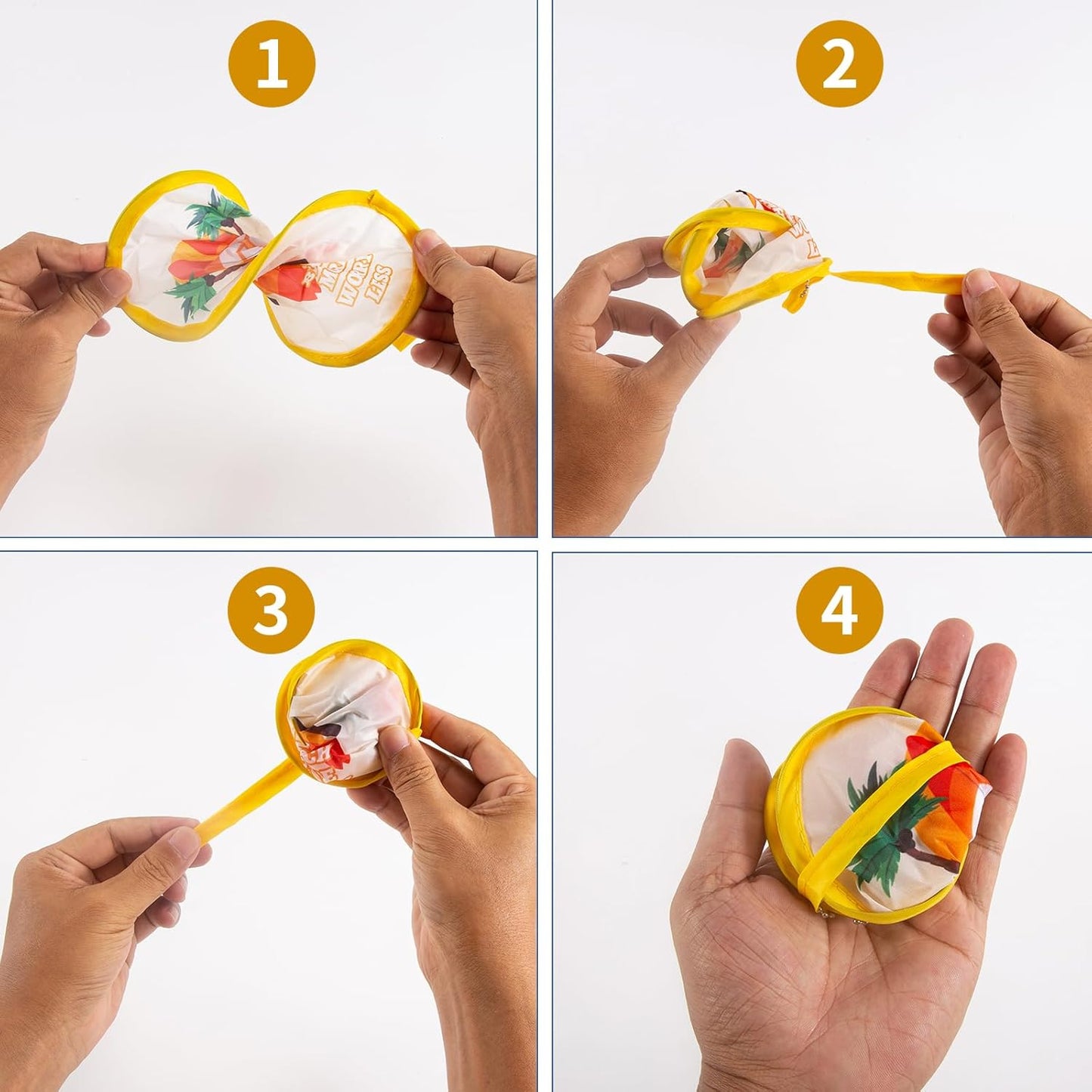 4 Styles Summer Beach Round Foldable Hand Fan Japanese Foldable Fan Style Handheld Compact Cooling Fans,Round Folding Fan for Outdoor Games,Xmas Decoration,Festival,Party Favors,Travel,Events