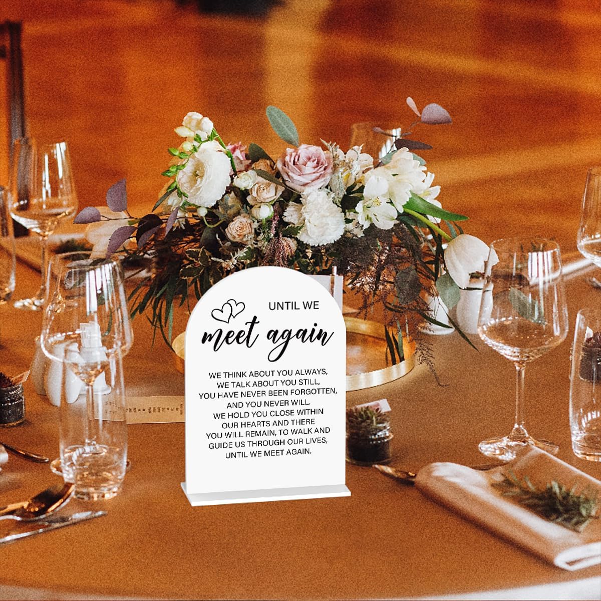 Acrylic Wedding Sign Wedding Signs for Ceremony Until We Meet Again Sign for Wedding Modern Calligraphy Arch Acrylic Table Top Sign for Wedding Reception and Event Party Table(white）