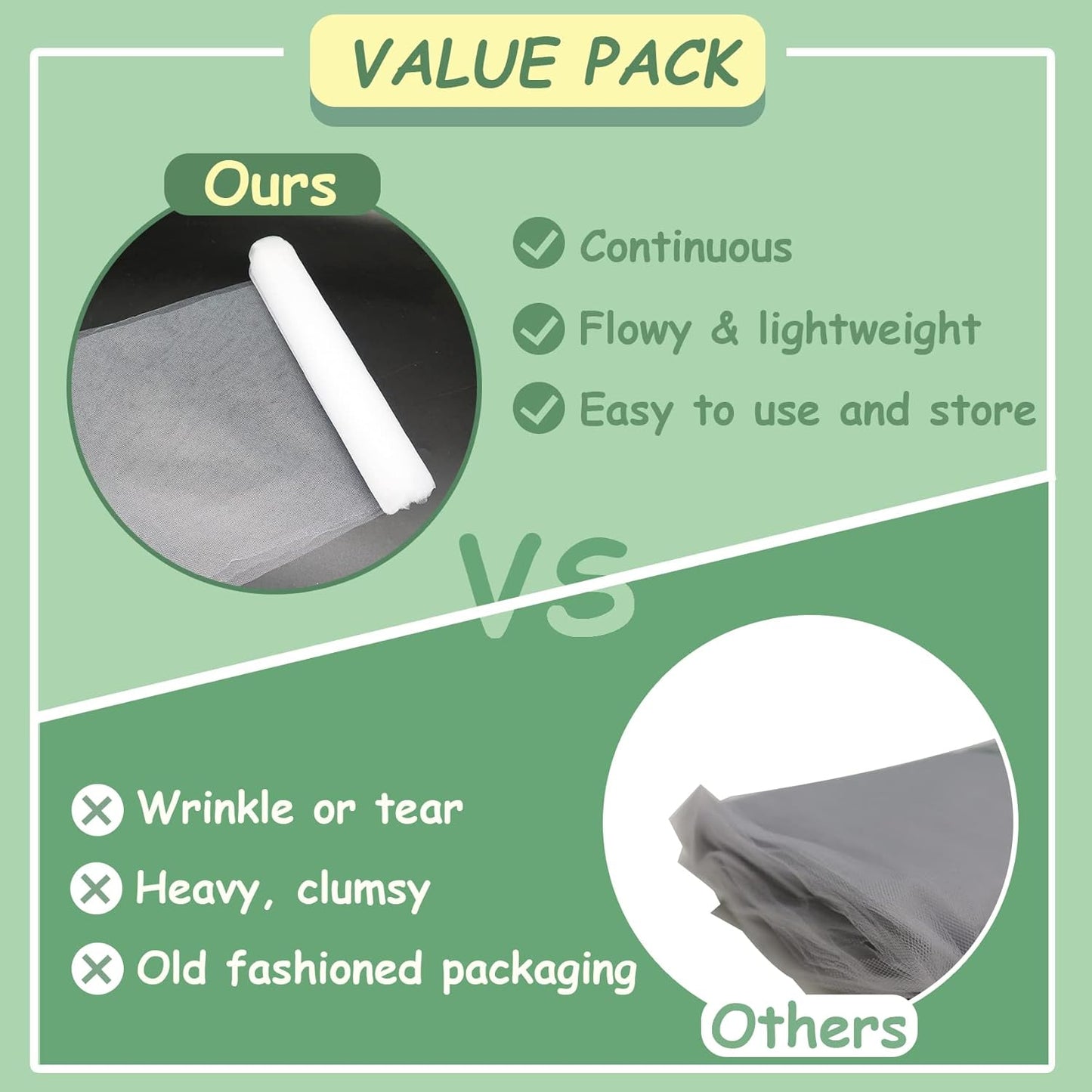 White Tulle Fabric Rolls, 54 Inch by 10 Yards (30 ft) Tulle Ribbon for Wedding Party Decoration Sheer Fabric Spool Bolt, Ceiling Decor, Tutu Skirt, Christmas Gift Wrapping, Soft & Drape (White)