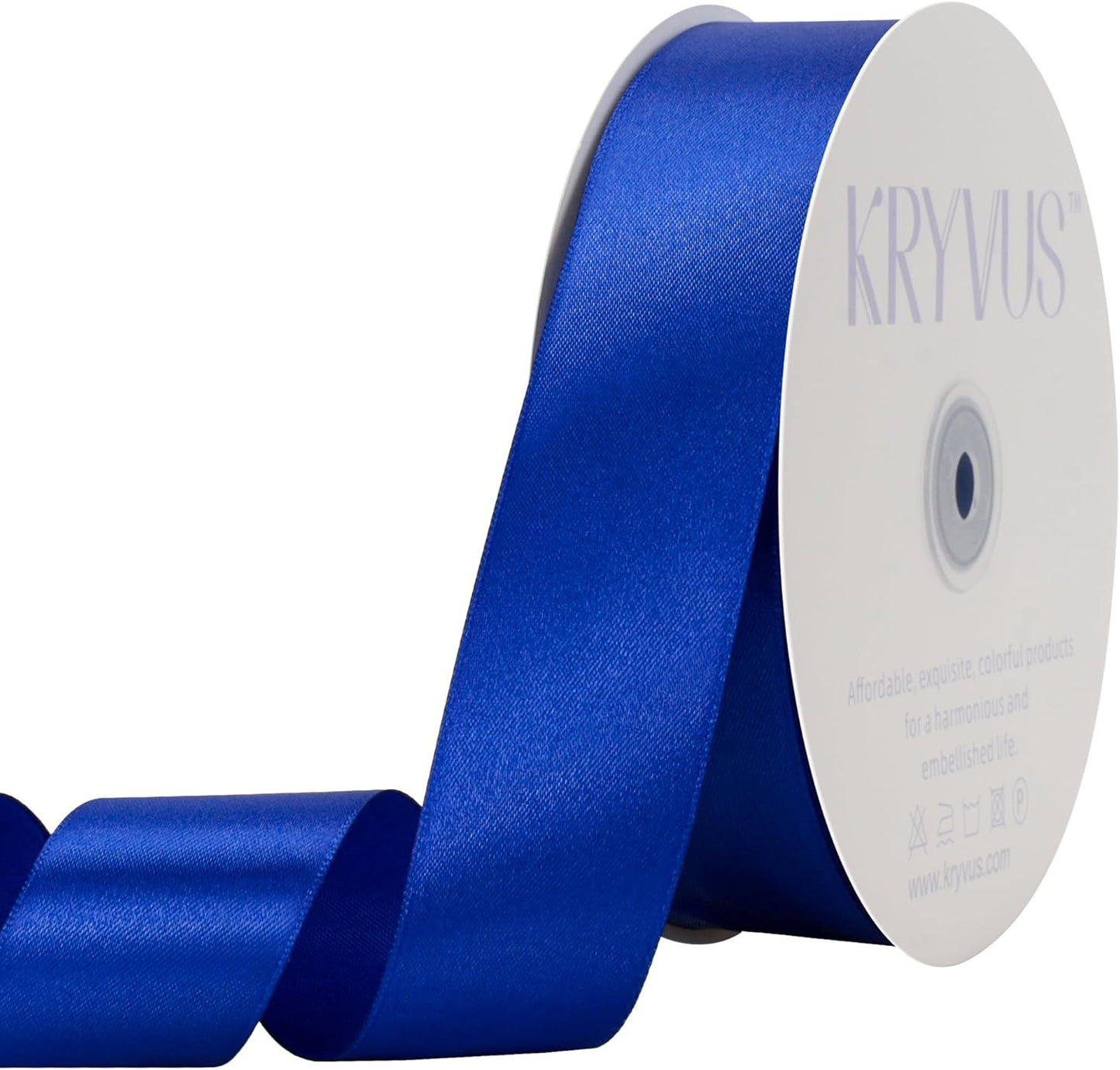Royal Blue Satin Ribbon 1-1/2 inch X Continuous 100 Yards, Single Face Polyester Ribbon Perfect for Gift Wrapping, Flower Bouquet, Wedding Decor, Crafts, Bow Making, Sewing and More