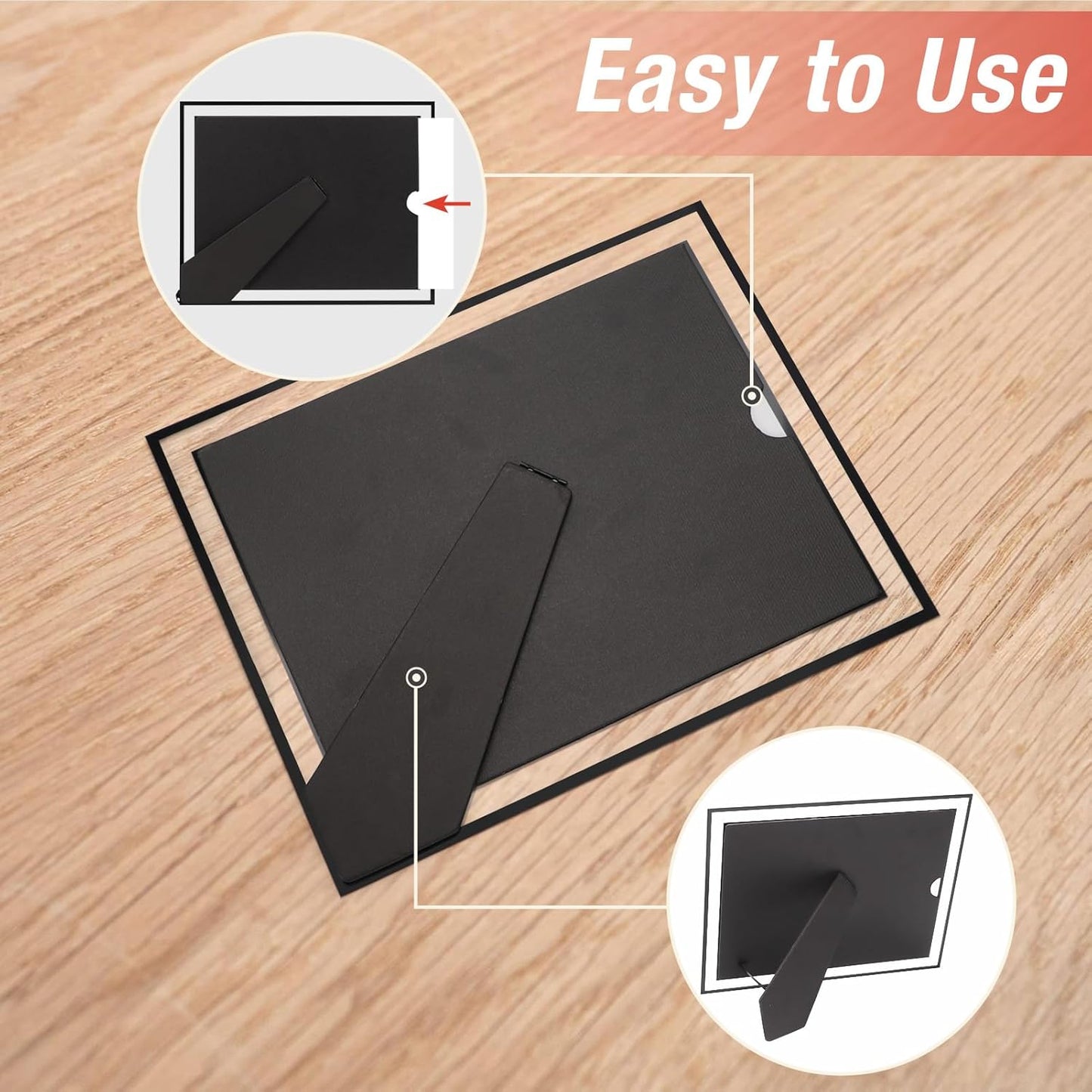 Rempry 8.5x11 Picture Frame Set of 12, Black Glass Photo Frames 8.5 by 11 for Certificate Diploma Document, Vertical or Horizontal Tabletop Display