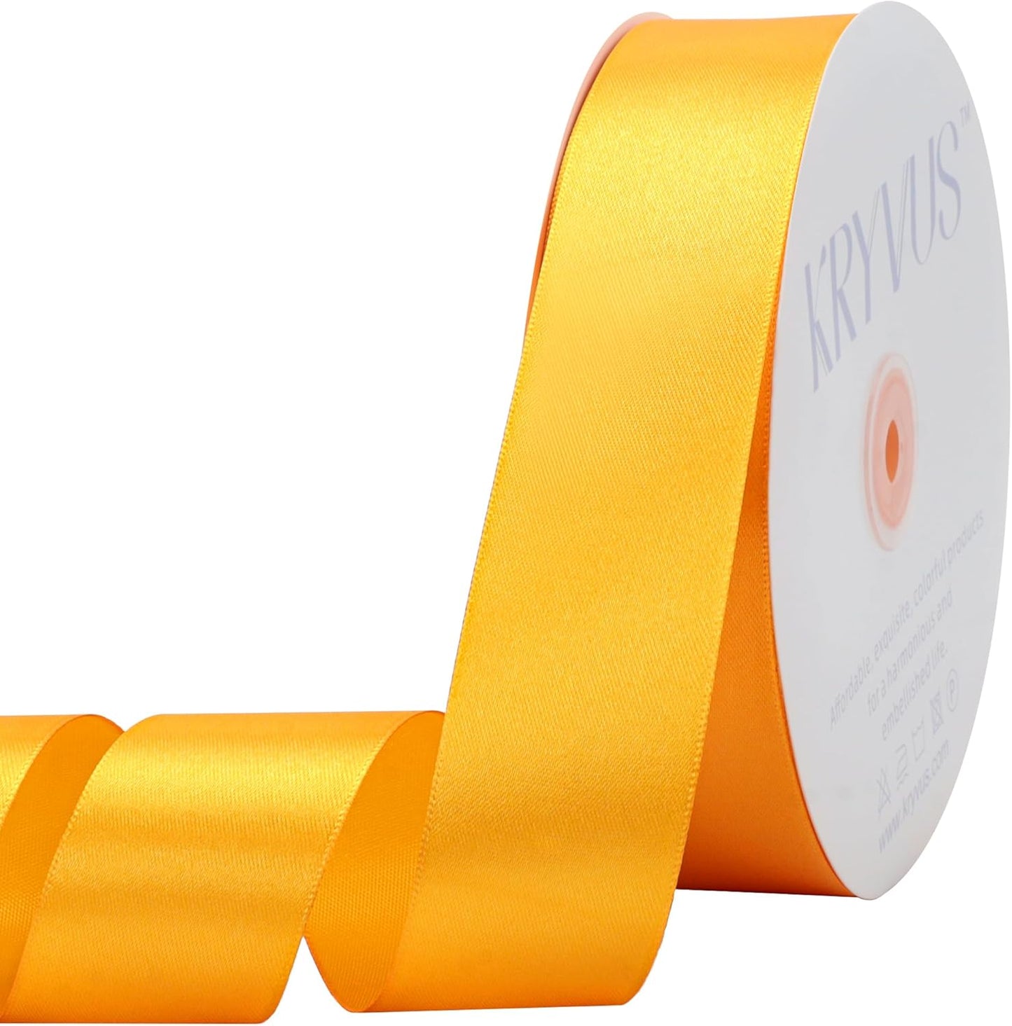 Yellow Satin Ribbon 1-1/2 inch X Continuous 100 Yards, Single Face Polyester Ribbon Perfect for Gift Wrapping, Flower Bouquet, Wedding Decor, Crafts, Bow Making, Sewing and More
