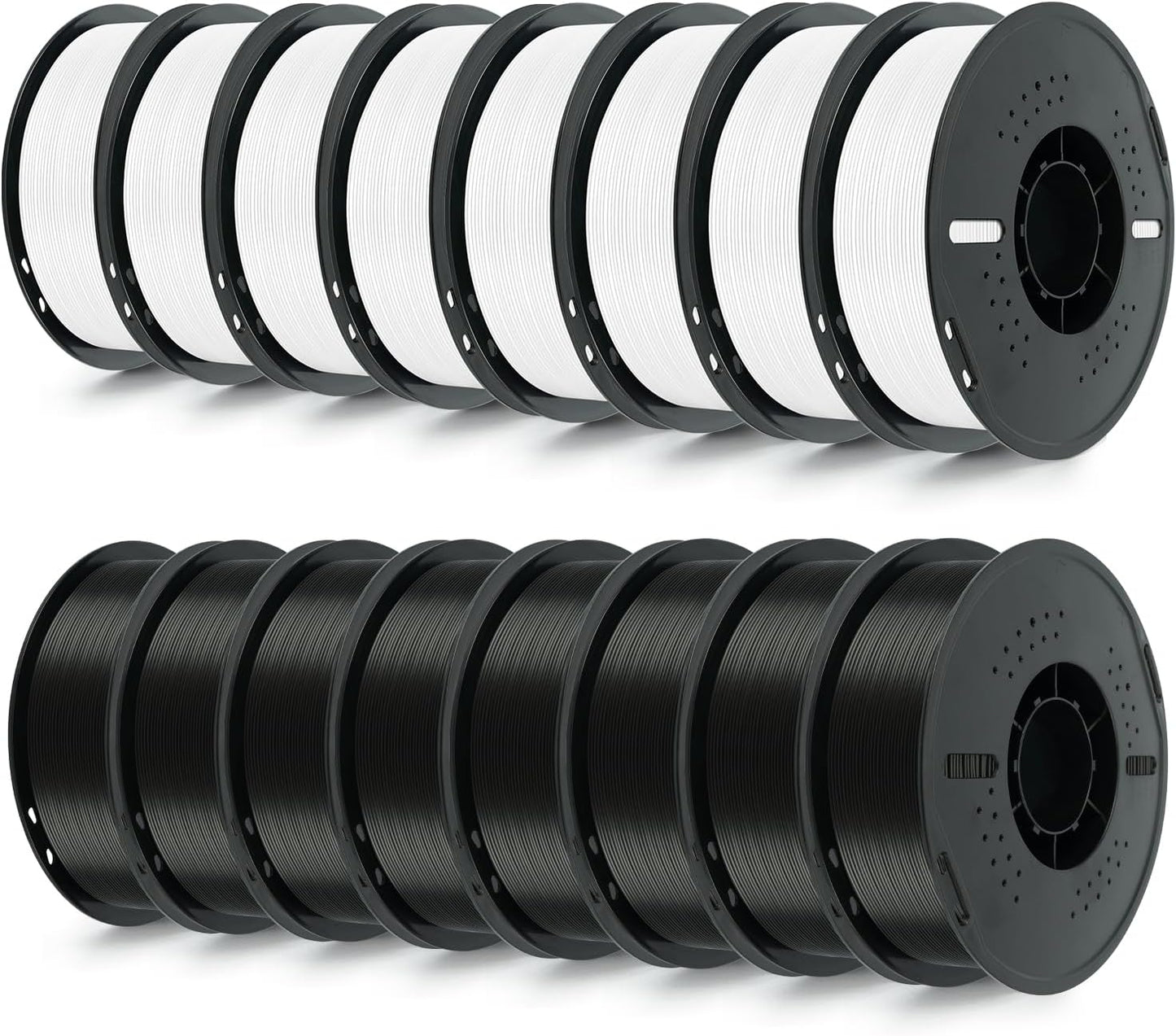 Kingroon 16KG PLA Filament 1.75mm 3D Printer Filament Pla Filament Dimensional Accuracy +/- 0.02mm, Fit Most FDM Printer, 1KG X 16 Spools (8 Black+8 White)