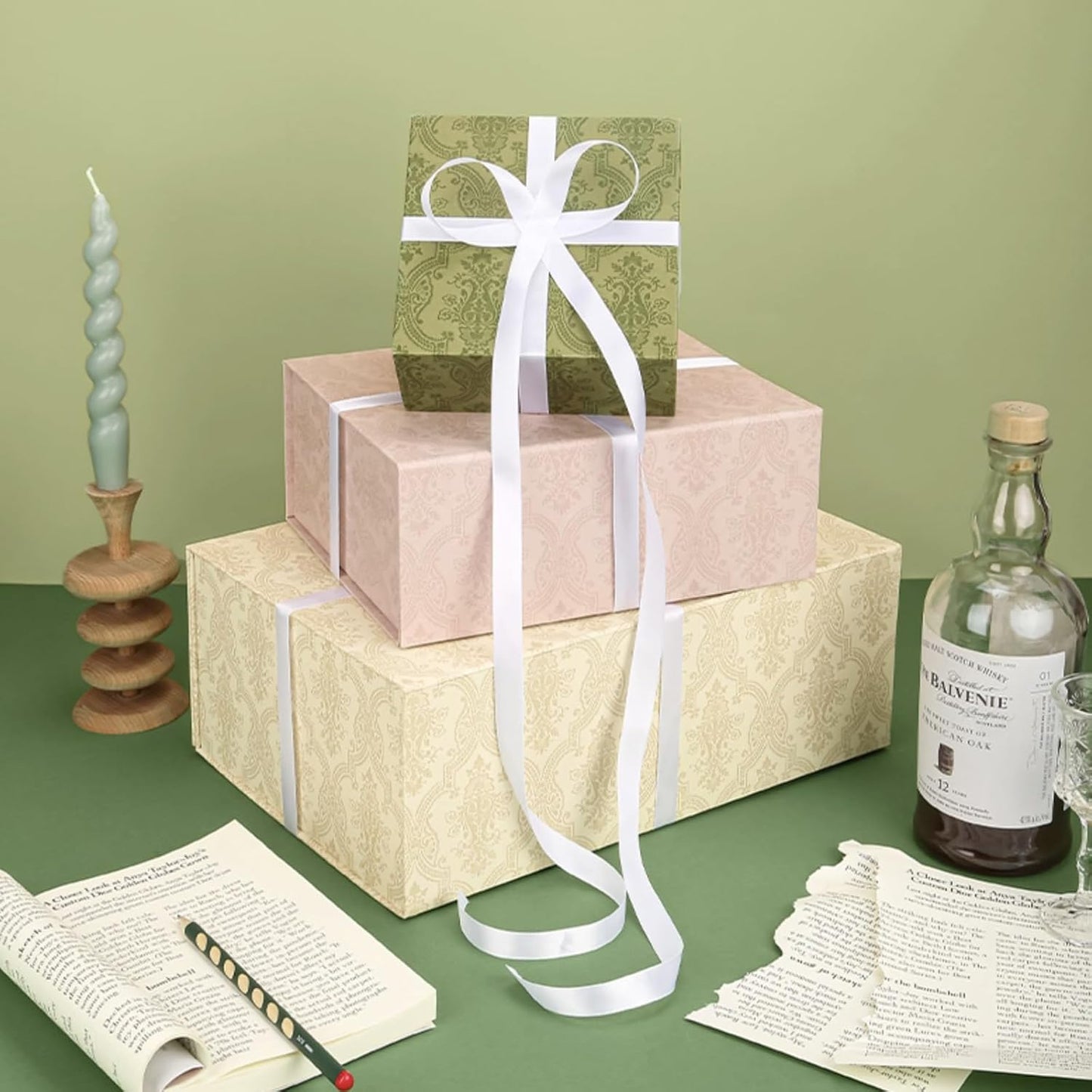 5/8" x 50 Yards White Satin Ribbon Single Faced Fabric Ribbons for Gift Wrapping, Crafting, Bows Making, Sewing, Wedding, Home Decor