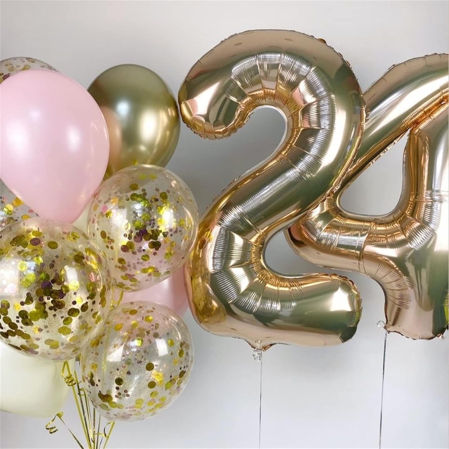 40 Inch Champagne Gold Foil Balloon Number 9, Large Self Inflating Light Gold Number Balloons 0-9 Helium Balloons Set for Girls Boys 9th Birthday Women Anniversary Graduation Party Decoration Supplies