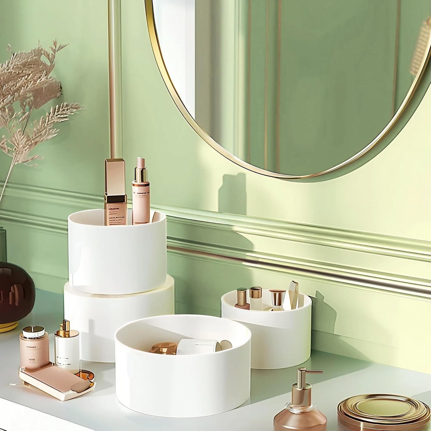 6Pcs Buffet Risers, Food Risers for Buffet Table, Acrylic Round Display Risers with Hollow Bottom, Food Display Stand for Party Jewelry Dessert Figures (Size 6",6.5",6.7",7",7.5",8")