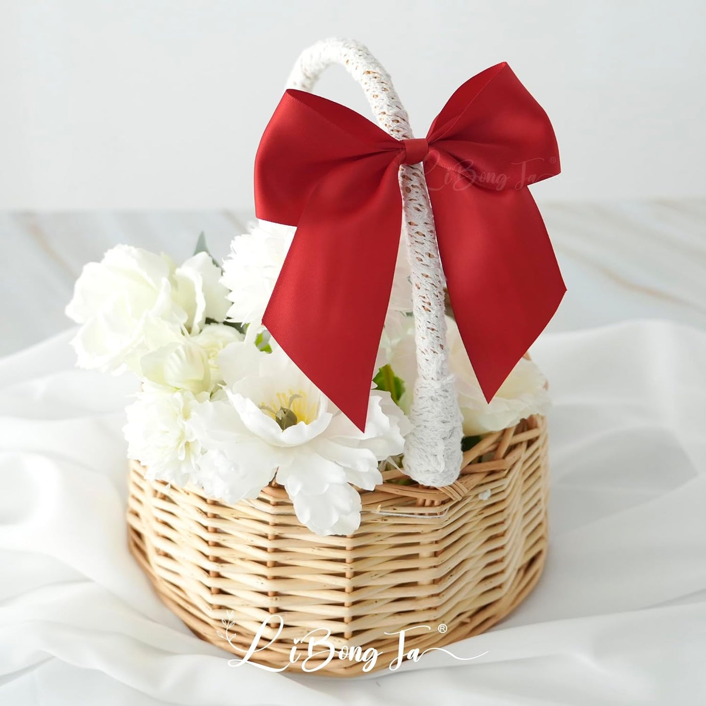 5'' Red Bow Party Decorations Satin Bows, Twist Tie Bows for Treat Bags, Cake Pops, Pre-Tied Bow Premade Ribbon Bows for Crafts, Holiday Bows for Gift Wrapping, Wedding Decor-24 Counts