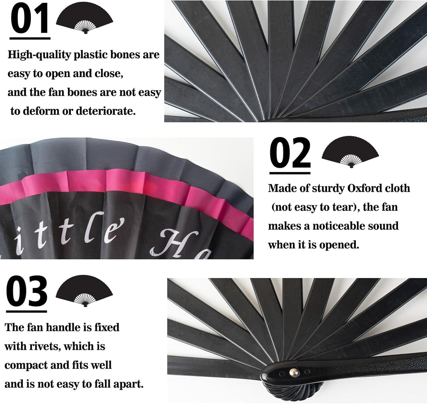 Custom Fans with Your Photo/Text - 13 Inch Personalized Folding Hand Fan for Line Dancing, Weddings, Parties | Decorative Gift for Women, Church Events & Dance Performances (80, 13 Inch)