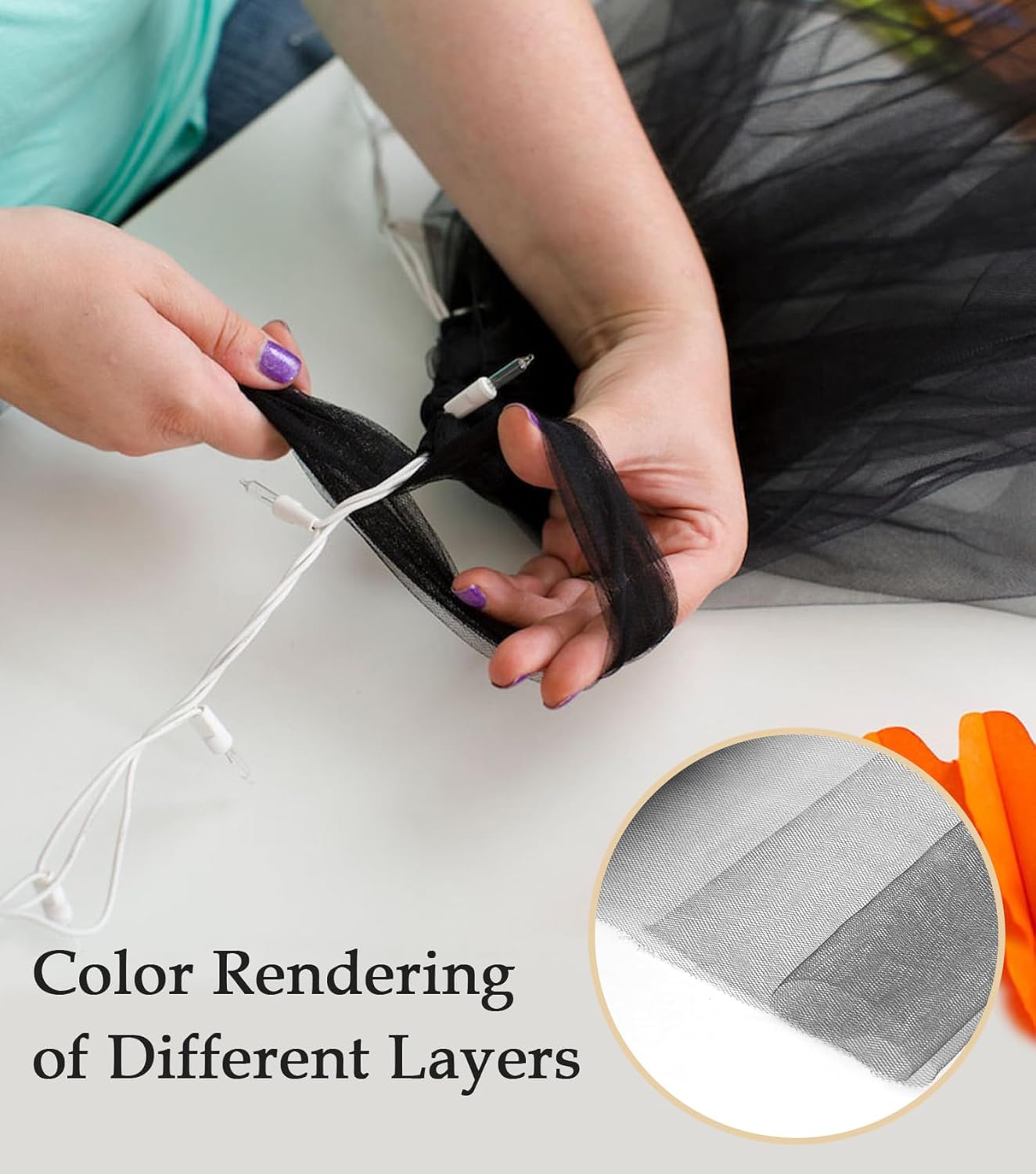 Black Tulle Fabric 108" x 25 Yards Tulle Bolt for Wedding Decoration DIY Tutu Halloween Party Backdrop Baby Shower Table Skirts Gift Wrapping