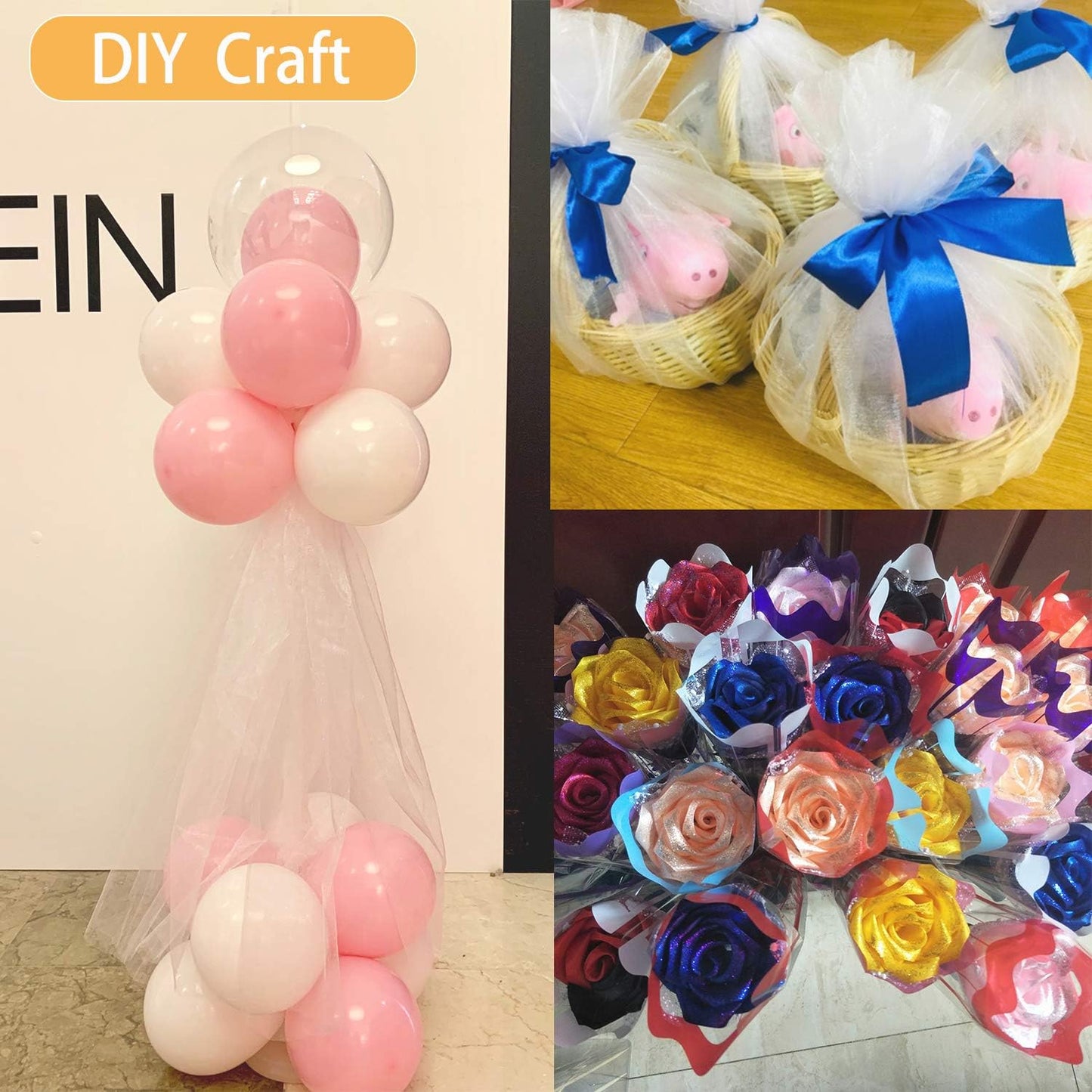 Crystal Organza Tulle Sheer Fabric Backdrop Curtains for Wedding Baby Shower Birthday Party Event Decor, 19” by 30 Yard (Orange)