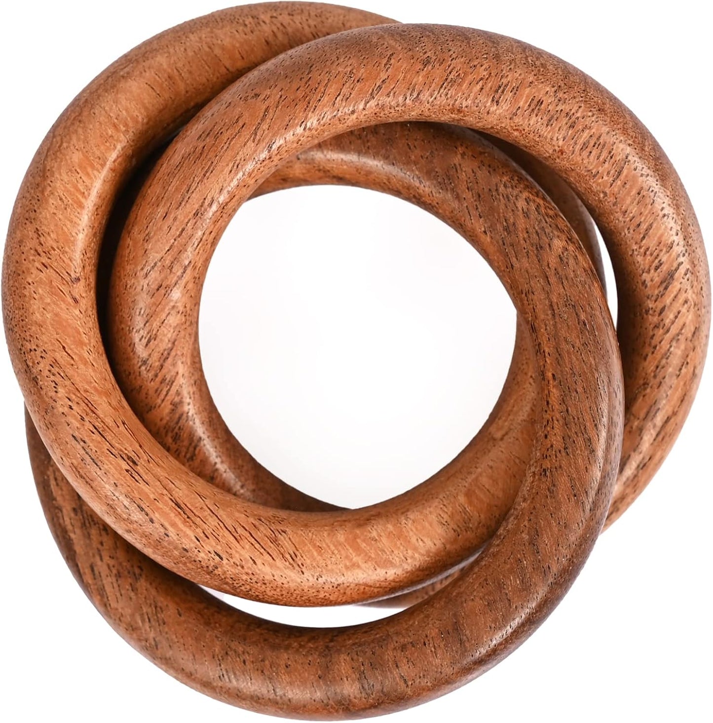 Three Ring Napkin Rings Set of 8, Decorative Handcuff Serviette Ring, Napkin Holders Bulk for Party Decoration, Dinning Table, Everyday, Family Gatherings Tabletop Décor (Brown) - CLEENTABLE