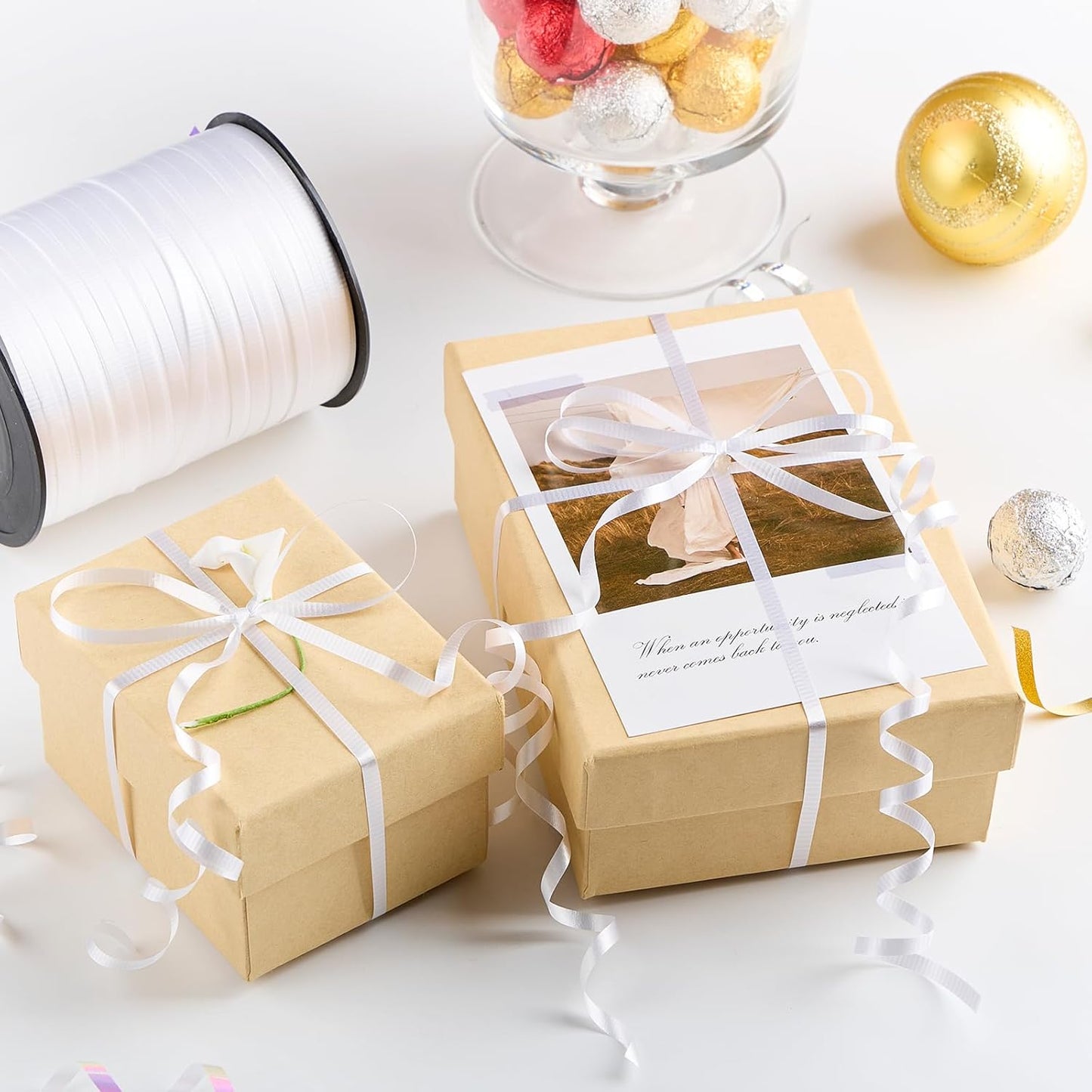 500 Yards White Curling Ribbon-Balloon String-Balloon Ribbon Texture Roll for Party Decoration, Gift Wrapping, Art Crafts, Florist Flower