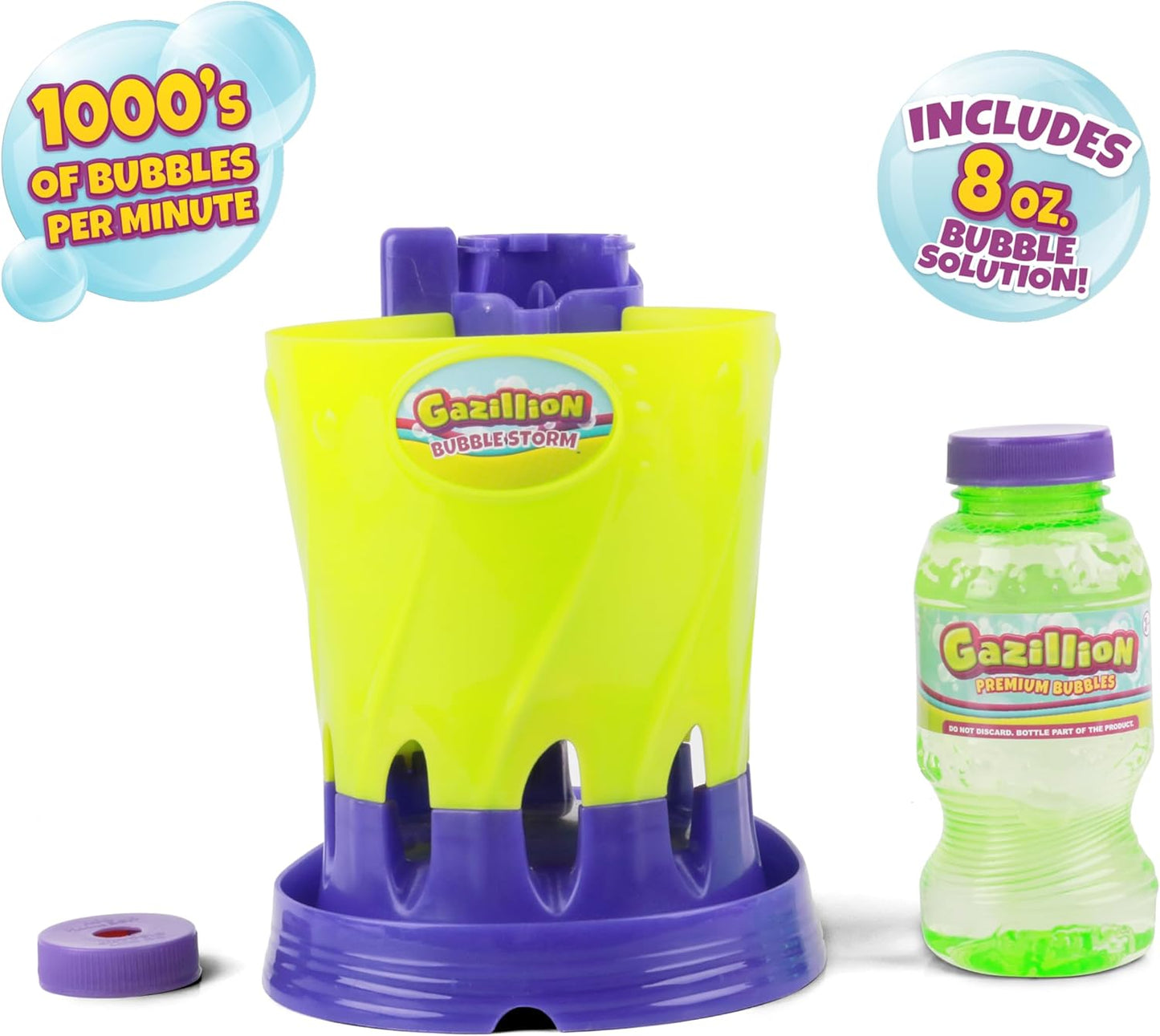 Gazillion Bubble Storm Bubble Making Machine - Portable Bubble Maker - Instant Bubble Creation - Outdoor Toy for Kids - 8 oz. Bubble Solution Included - Ages 3+