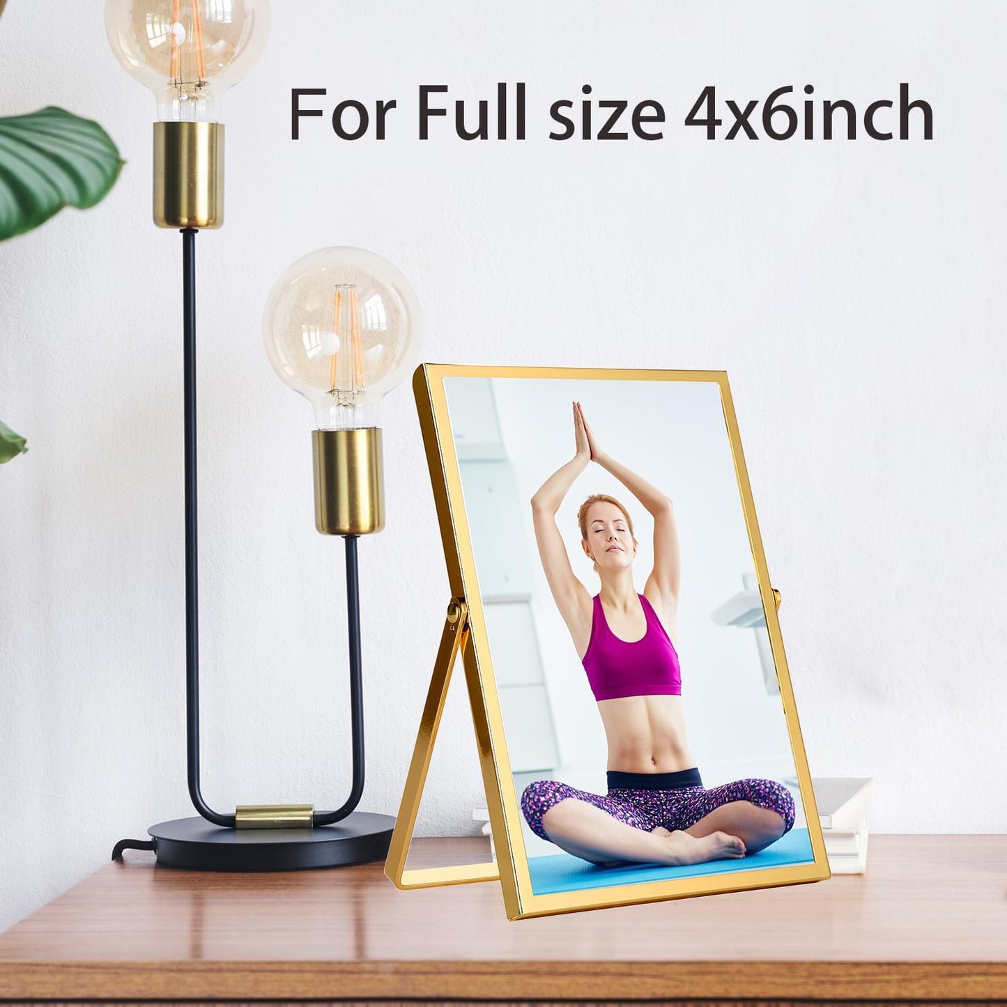 4x6'' Gold Floating Frame Set of 2, For Photo Sizes (2x3'', 3.5x 5''), Plated Metal Frames for Tabletop/Shelf Display, Wedding, Christmas,Birthady, Home or Office Decoration Frames Silver.