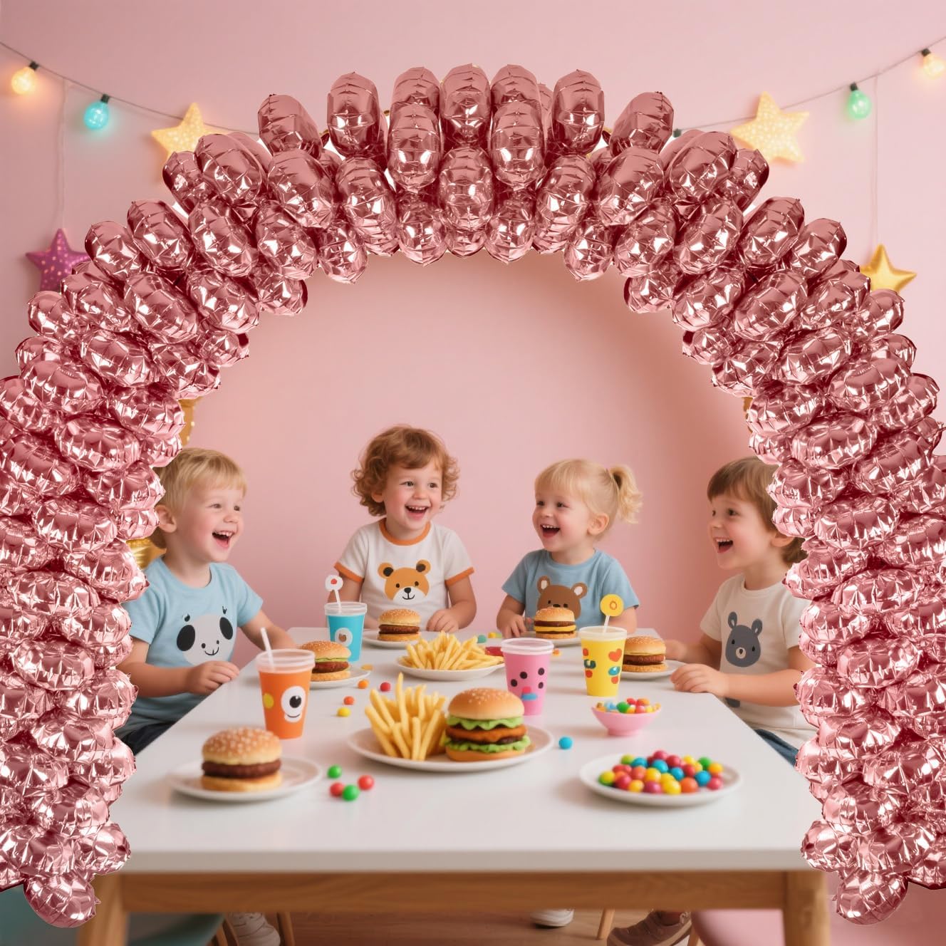 6.6FT Balloon Table Arch Kit – Adjustable Foil Balloon Arch Stand for Birthday, Wedding, Party, Baby Showers and Graduation Decorations – Easy Assembly Party Supplies (Rose Pink)