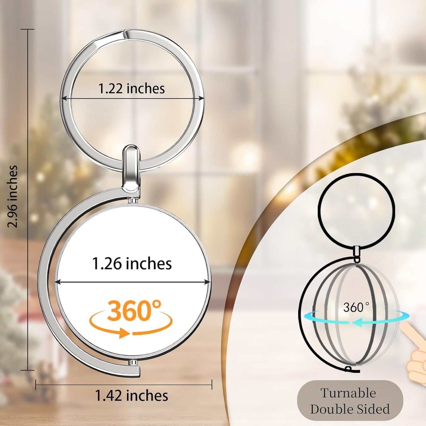 Personalized Custom Keychain with Picture - Turnable Double Sided Colorful Photo Key chains Memorial Gifts for Family Lover