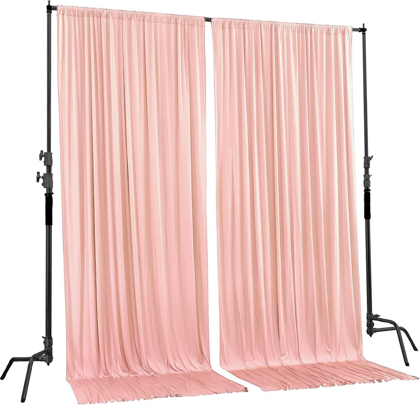 AK TRADING CO. 10 feet x 10 feet Polyester Backdrop Drapes Curtains Panels with Rod Pockets - Wedding Ceremony Party Home Window Decorations - Blush Pink (DRAPE-5x10-BLUSH) (Pack of 24)