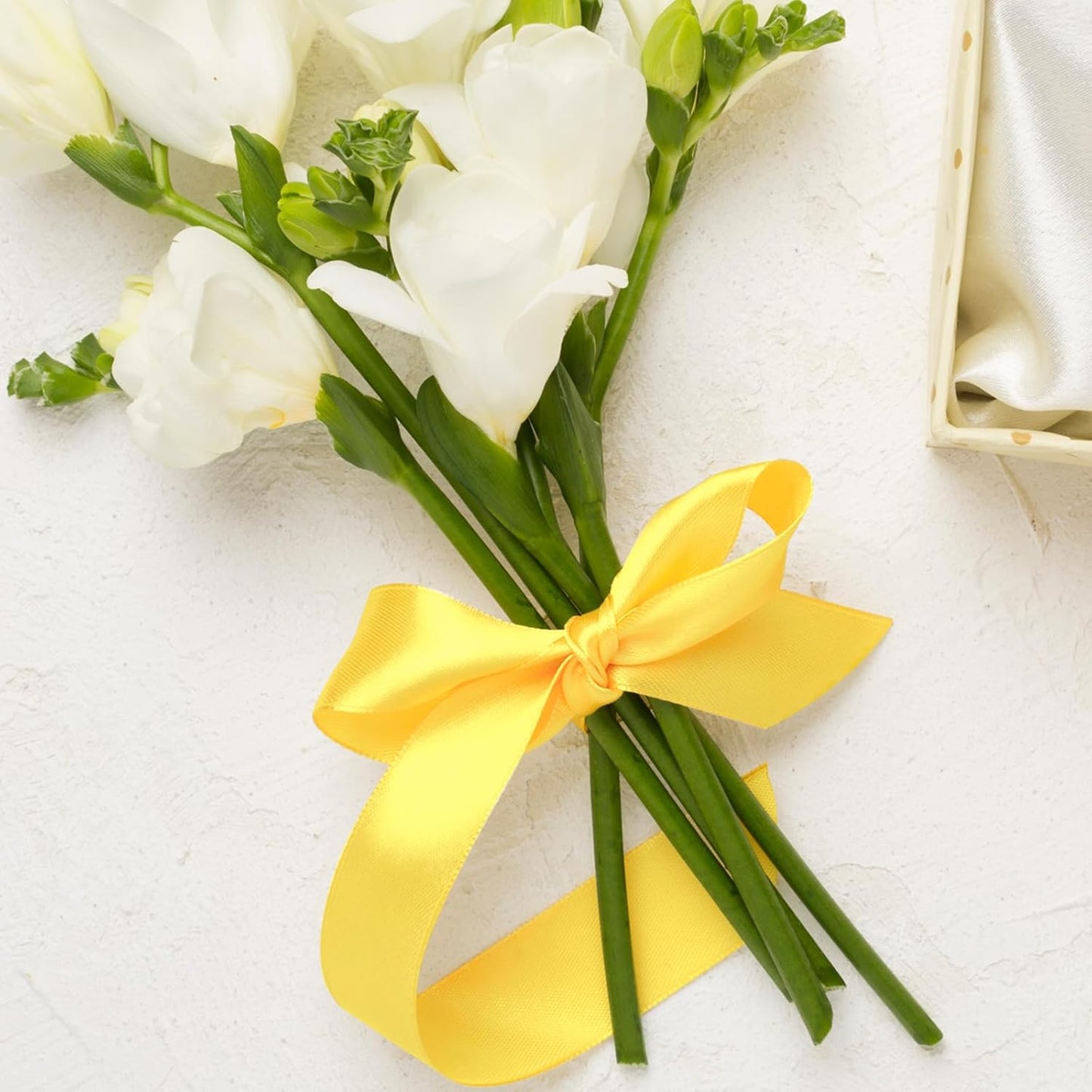 NESCCI 100 Yards Ribbon,1-1/2 Inch Yellow Satin Ribbon,Single Face Satin Ribbons,Perfect for Gift Wrapping,Wedding Decoration,Handmade Bows,Wrapping Bouquet, Halloween, Christmas