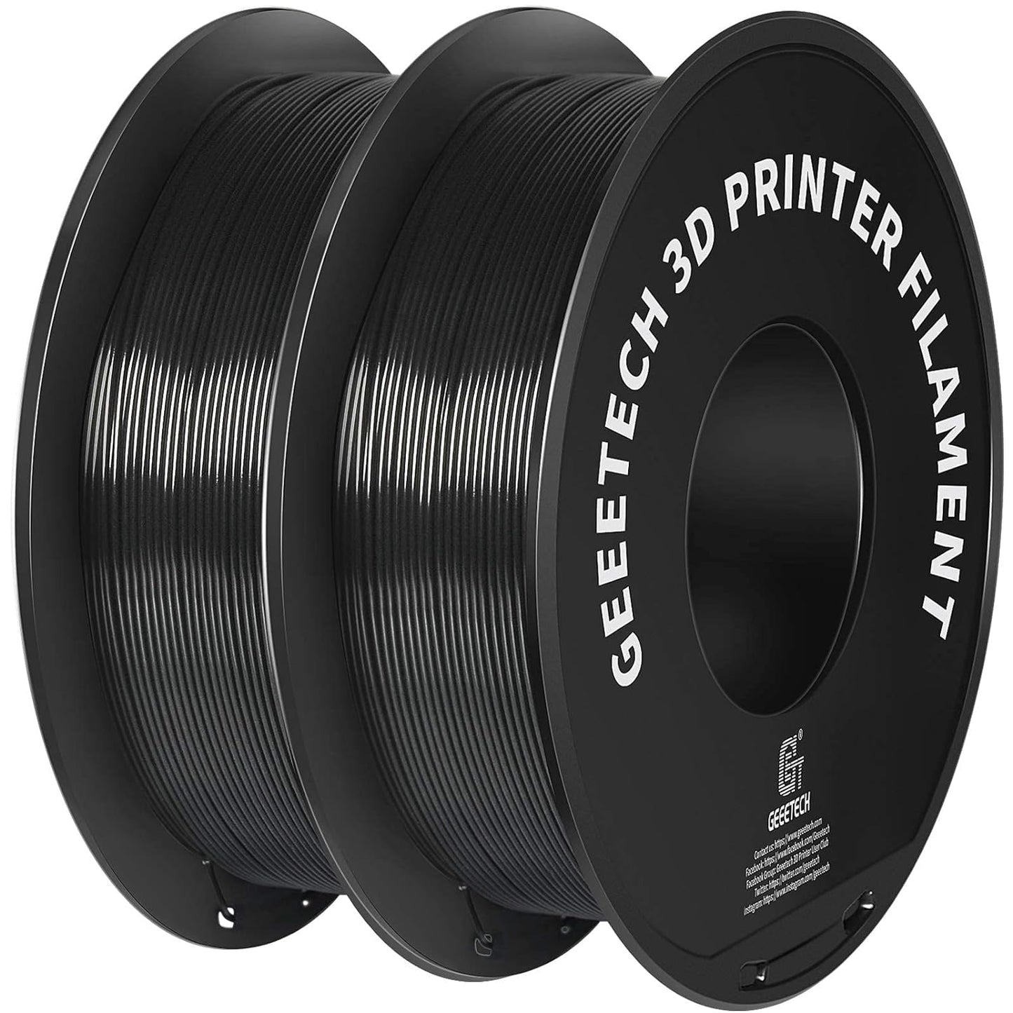Geeetech 3D Printer Filament, PLA Filament 1.75mm Bundle 2kg for 3D Printer, Dimensional Accuracy +/- 0.02 mm (Black 2-Pack)