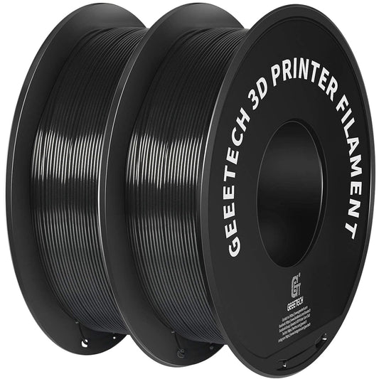 Geeetech 3D Printer Filament, PLA Filament 1.75mm Bundle 2kg for 3D Printer, Dimensional Accuracy +/- 0.02 mm (Black 2-Pack)