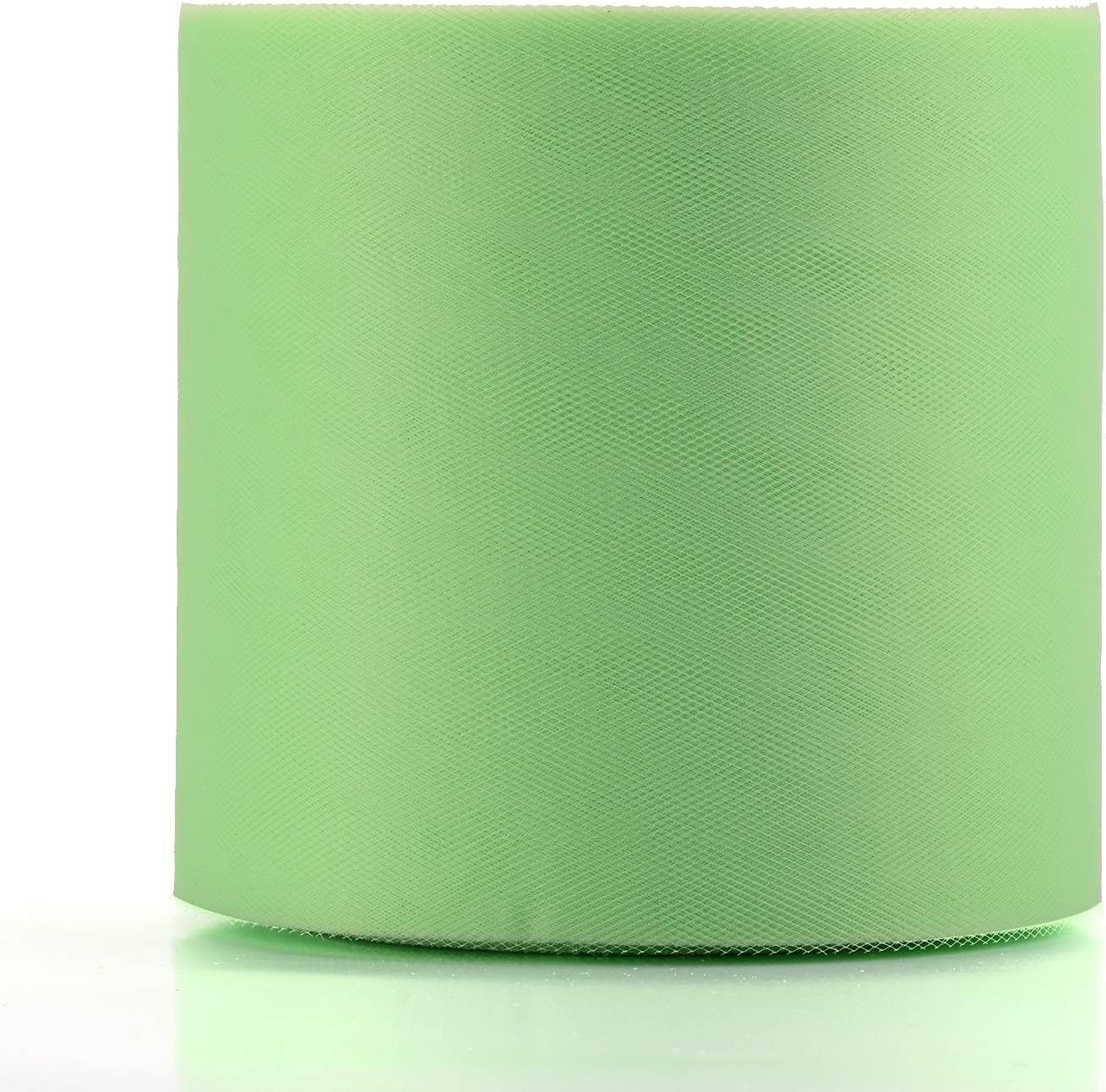Tulle Fabric Roll, 6” by 200 Yards (600FT) Tulle Organza Fabric Spool for DIY Tutu Skirt Baby Shower Decor Wedding Backdrop Crafts Birthday Party Supplies (Mint)