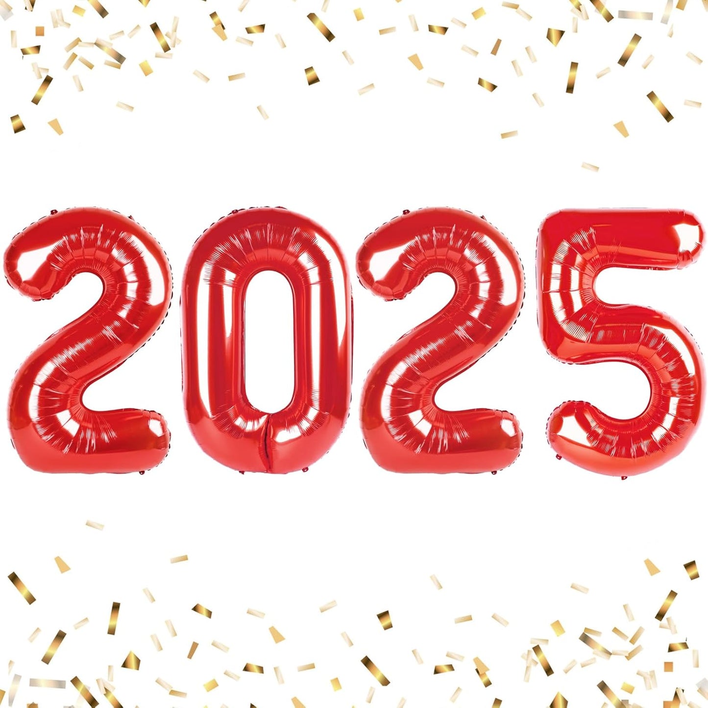 2025 Balloons 40 inch, Red New Year Balloon2025, Red Foil Balloons Numbers, Red New Years Eve Foil Party Balloons, 2025 Digital Christmas Graduations Birthday Number Balloon