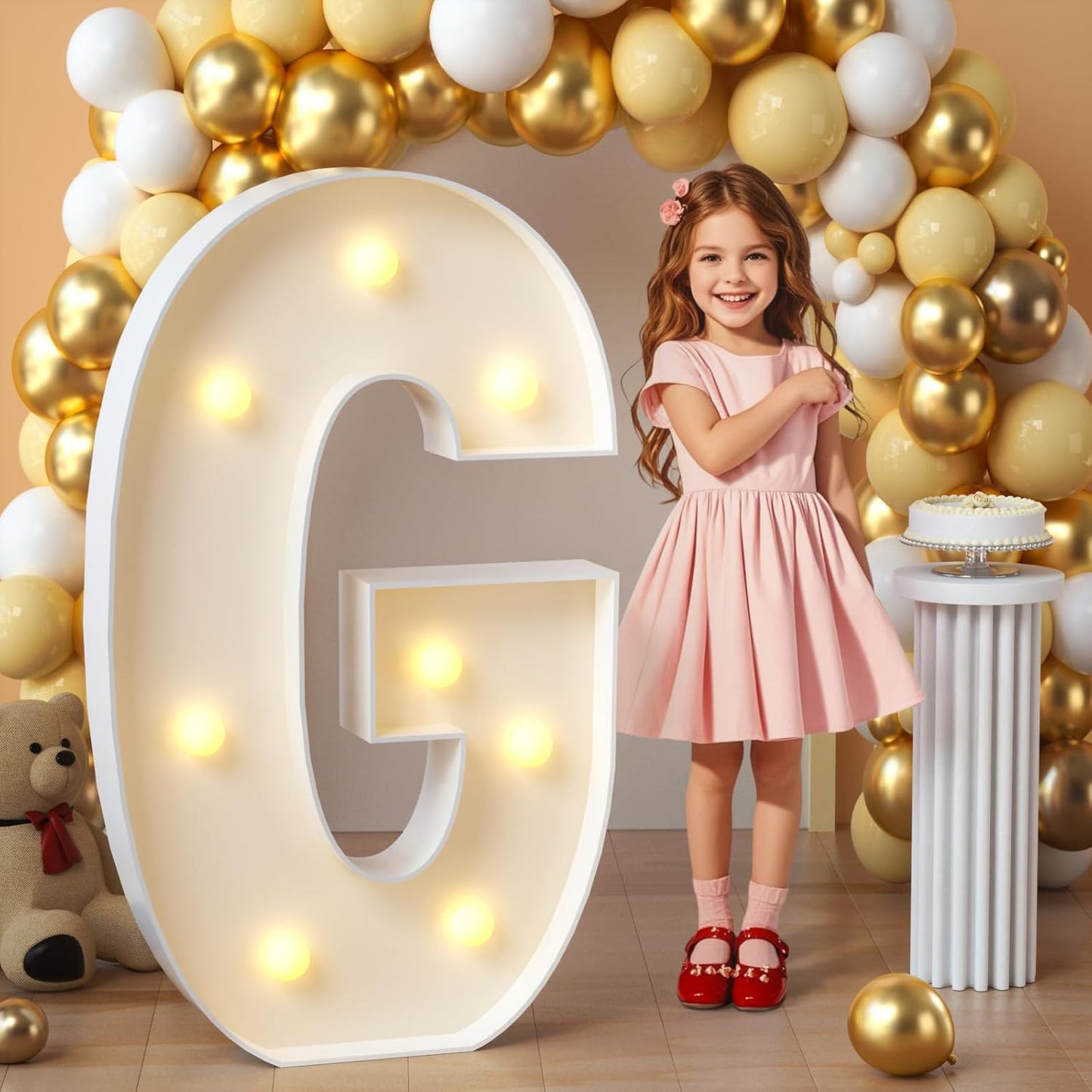 imprsv Marquee Light Up Letters, 3FT Mosaic Letters with Light for Baby Shower Graduation Party Decor, Large G for Engagement Wedding Party Decorations (Need to Assemble)