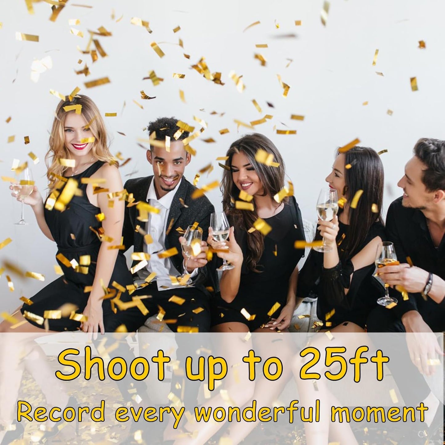 16 Inch [6 Pack] Golden Confetti Cannon Party Poppers Party Supplies, Air Powered | Launches 20-25ft | Celebrations,Graduation ceremony,Birthdays,New Years Eve,Christmas and Weddings (golden)