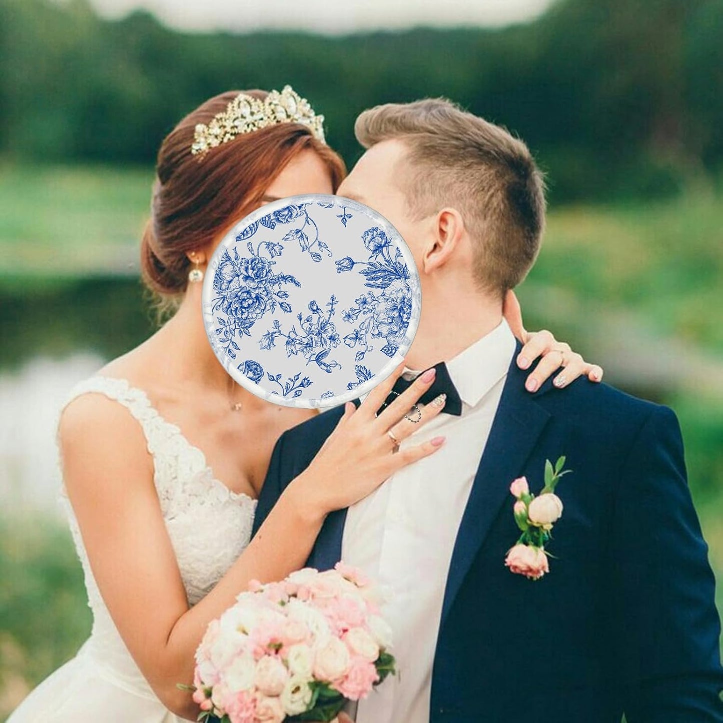 4 Styles Flower Round Foldable Hand Fan Japanese Foldable Fan Style Handheld Compact Cooling Fans,Round Folding Fan for Outdoor Games,Xmas Decoration,Festival,Party Favors,Travel,Events