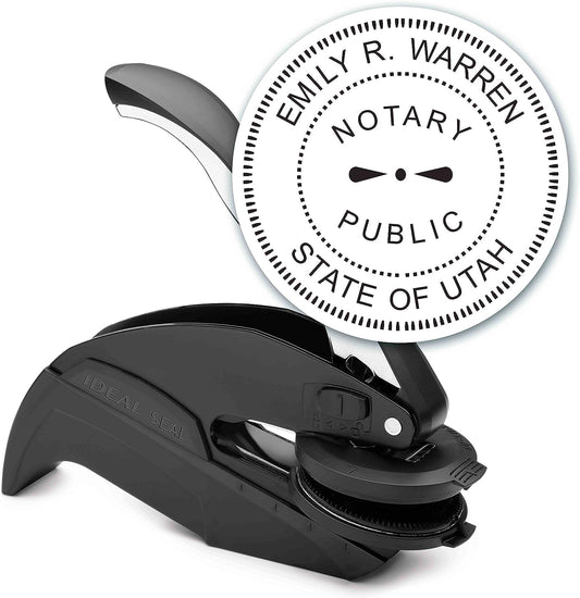 MaxMark Notary Seal Round Embosser for Utah State - Includes Gold Burst Seal Labels (42 Count)