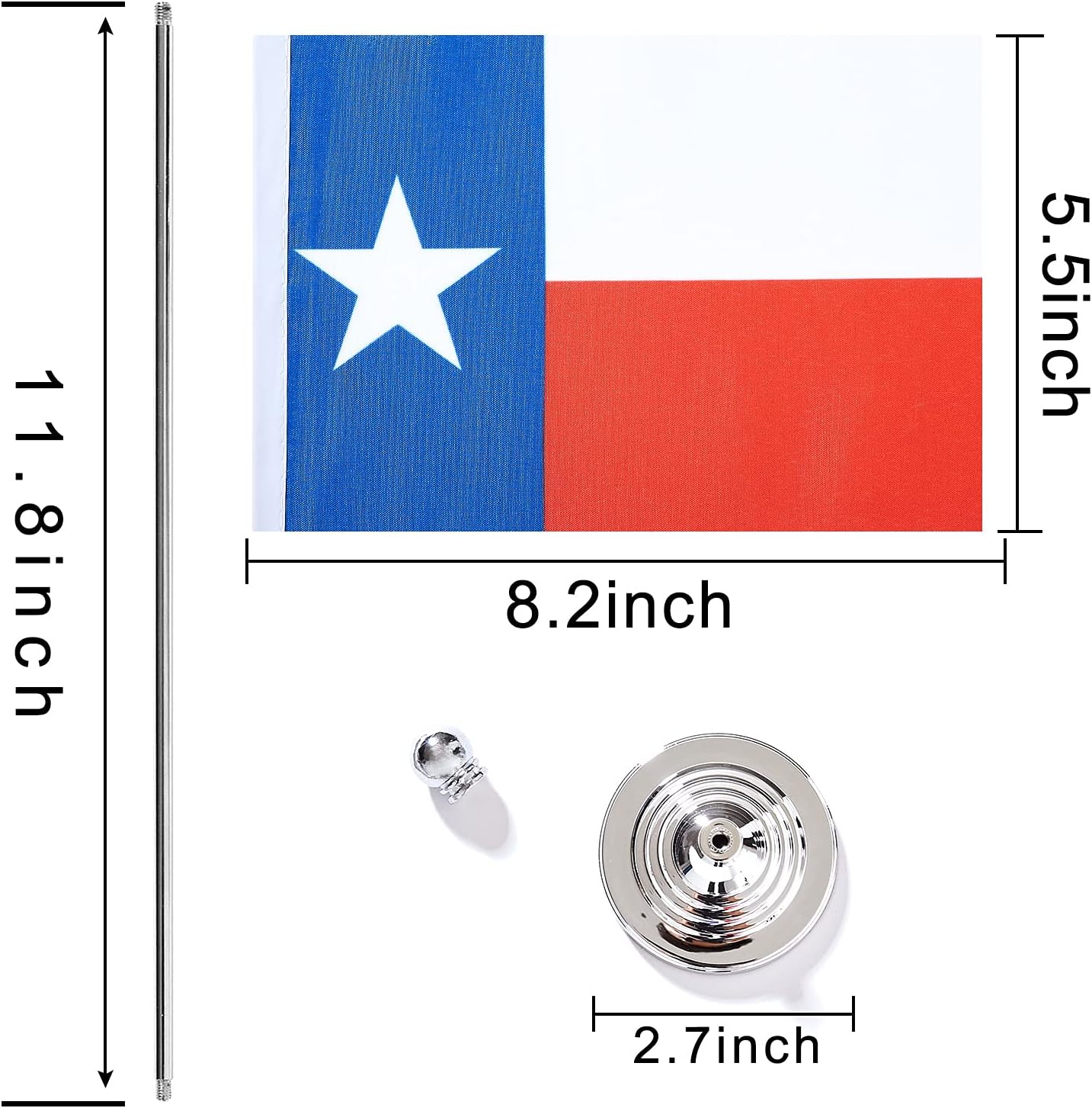 ZXvZYT 2 Pack American US Texas flag USA Texas State table flag,Small Mini United States Desk Flags With Stand Base,for U.S. States Party Events Celebration Decorations Supplies
