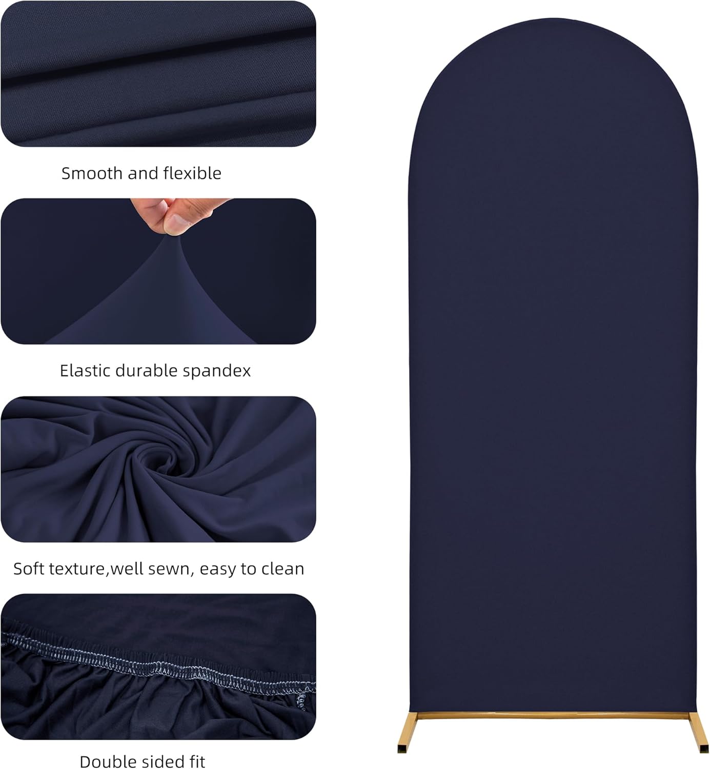 Wedding Arch Cover 6.6FT Arch Backdrop Cover Spandex Fitted Arch Cover for Round Top Chiara Backdrop Stand Covers for Wedding Birthday Party Baby Shower Banquet Ceremony Decoration