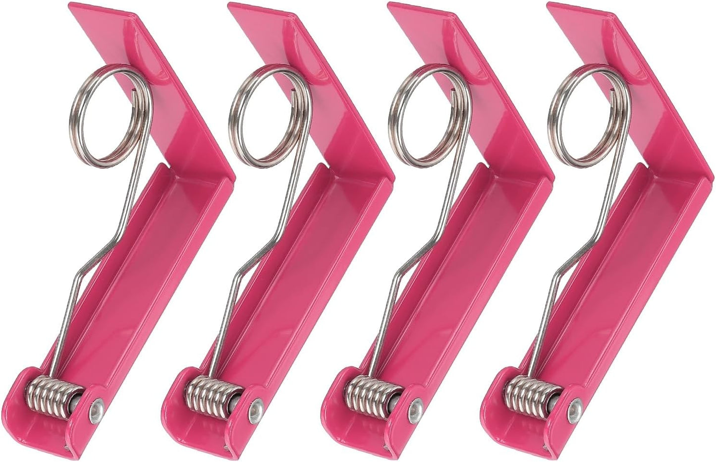 uxcell 4 Pack Tablecloth Clips, Stainless Steel Table Cloth Cover Clamps, 2.87" x 2.36" Windproof Holder Clips for Home Party Picnic Wedding Camping Dining Tables, Pink