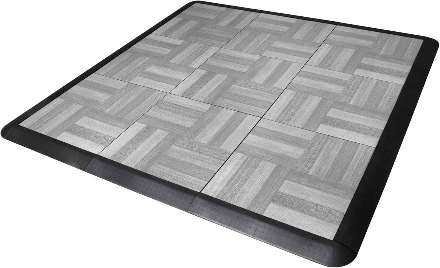 Big Floors SnapFloors 3X3RESGRAYOAKFLOOR Interlocking Lightweight Plastic Modular Dance Floor Kit (3' x 3'), Gray Oak, 21 Piece