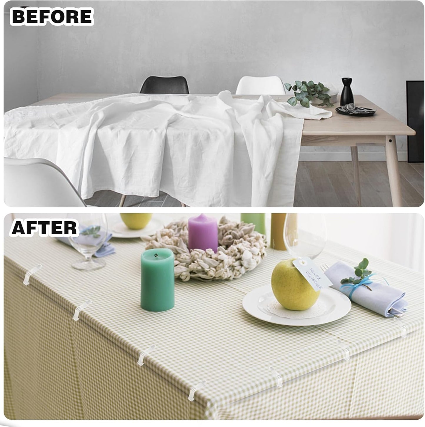 48 Pcs Plastic Table Cloth Holder - Clear Clips for Outdoor Picnic Tables, Skirt Clip to Hold Down Tablecloth for Party Events