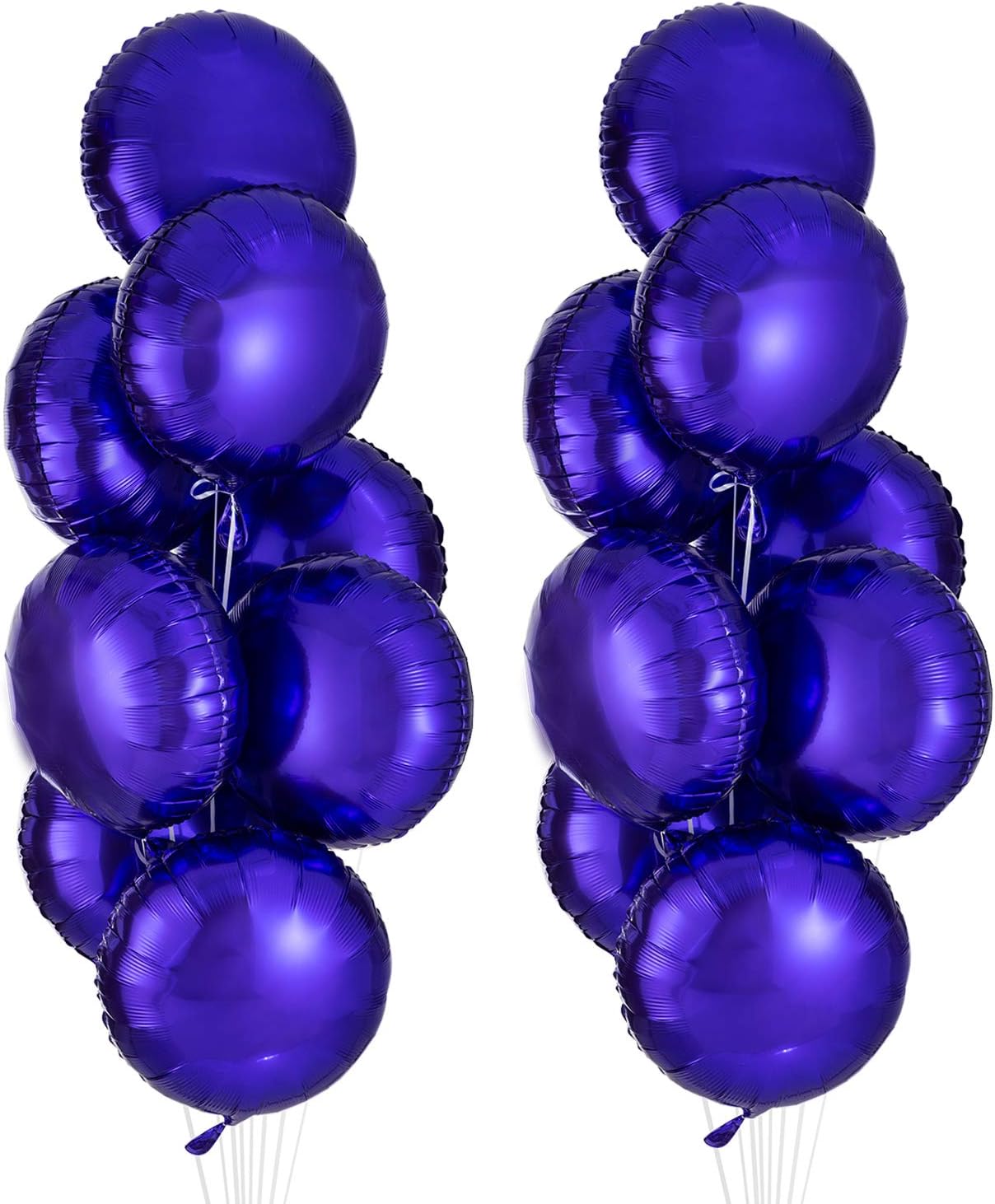 Purple Round Balloon 18 Inches Foil Balloons Mylar Helium Balloons for Birthday Party Wedding Baby Shower Decorations, Pack of 20