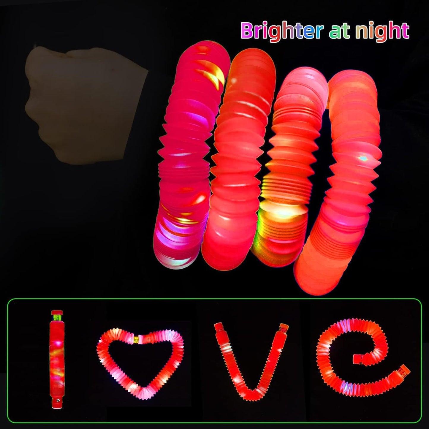 Red 12 Pack Light Up Party Favors Supplies,Bulk Glow Sticks Bracelet,Necklace Accessories for Kids,Birthday Return Gifts Treats,Easter Basket Goodie Bag Stuffer Fillers for Boys Girls