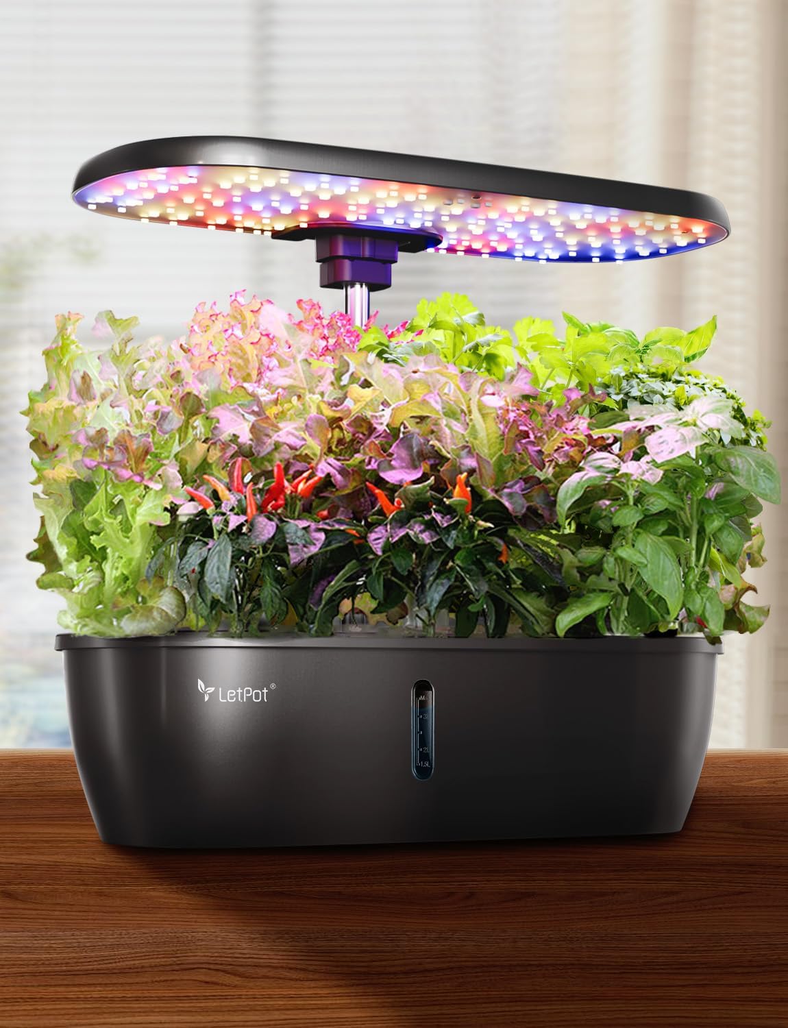 LETPOT Classic 12 Pods Hydroponic Growing System Kit, 24W Full-Spectrum LED Indoor Herb Garden, Dual Veg/Fruit Modes & 2-Level Brightness, Adjustable 21'' Stand & Quiet 5.5L Tank