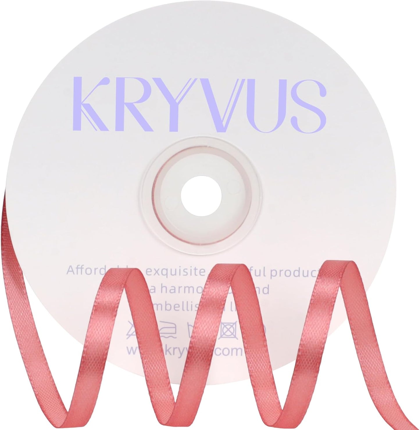 Rose Gold Satin Ribbon 1/4 inch X Continuous 50 Yards, Single Face Polyester Ribbon Perfect for Gift Wrapping, Flower Bouquet, Wedding Decor, Crafts, Bow Making, Sewing and More