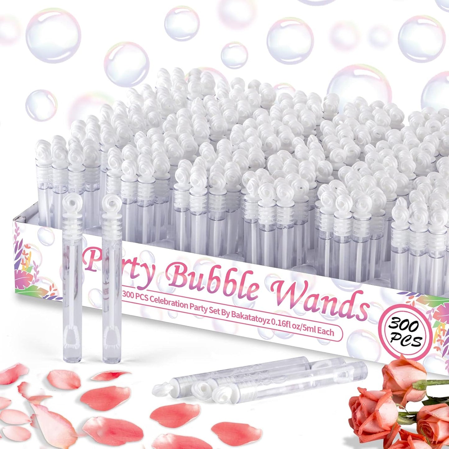 300 Pack Mini White Bubble Wand Party Favors, Perfect Bubble Stick Bulk Toy For Weddings Reception And Anniversaries Celebrations, Ideal For Valentine's Day, Engagement, Parties Gift For Couple, Guess