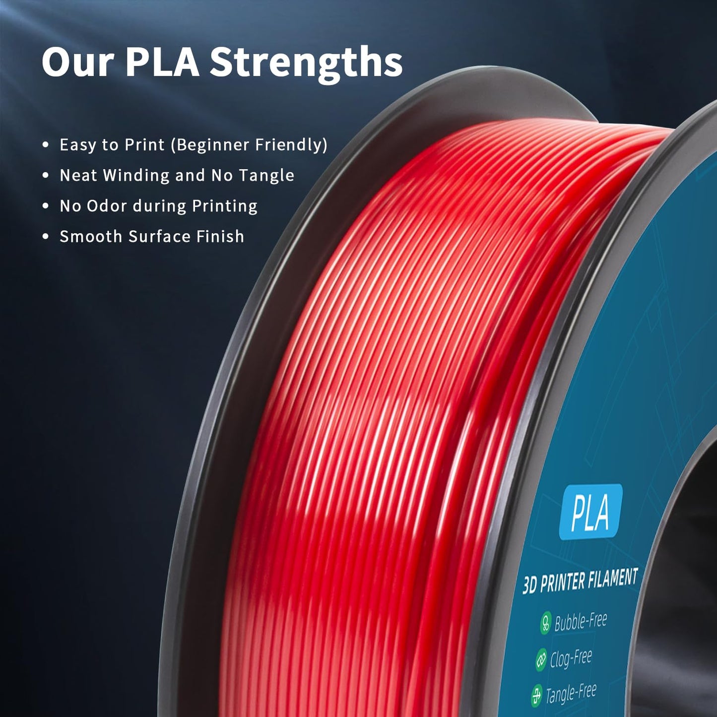 Geeetech Red PLA Filament 1.75mm 1KG, 3D Printer Filament Dimensional Accuracy +/- 0.02 mm, 1kg per Spool(2.2lbs) 3D Printing Filament Fits for Most FDM 3D Printers