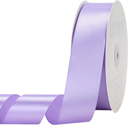 Light Purple Satin Ribbon 1-1/2 inch X Continuous 100 Yards, Single Face Polyester Ribbon Perfect for Gift Wrapping, Flower Bouquet, Wedding Decor, Crafts, Bow Making, Sewing and More