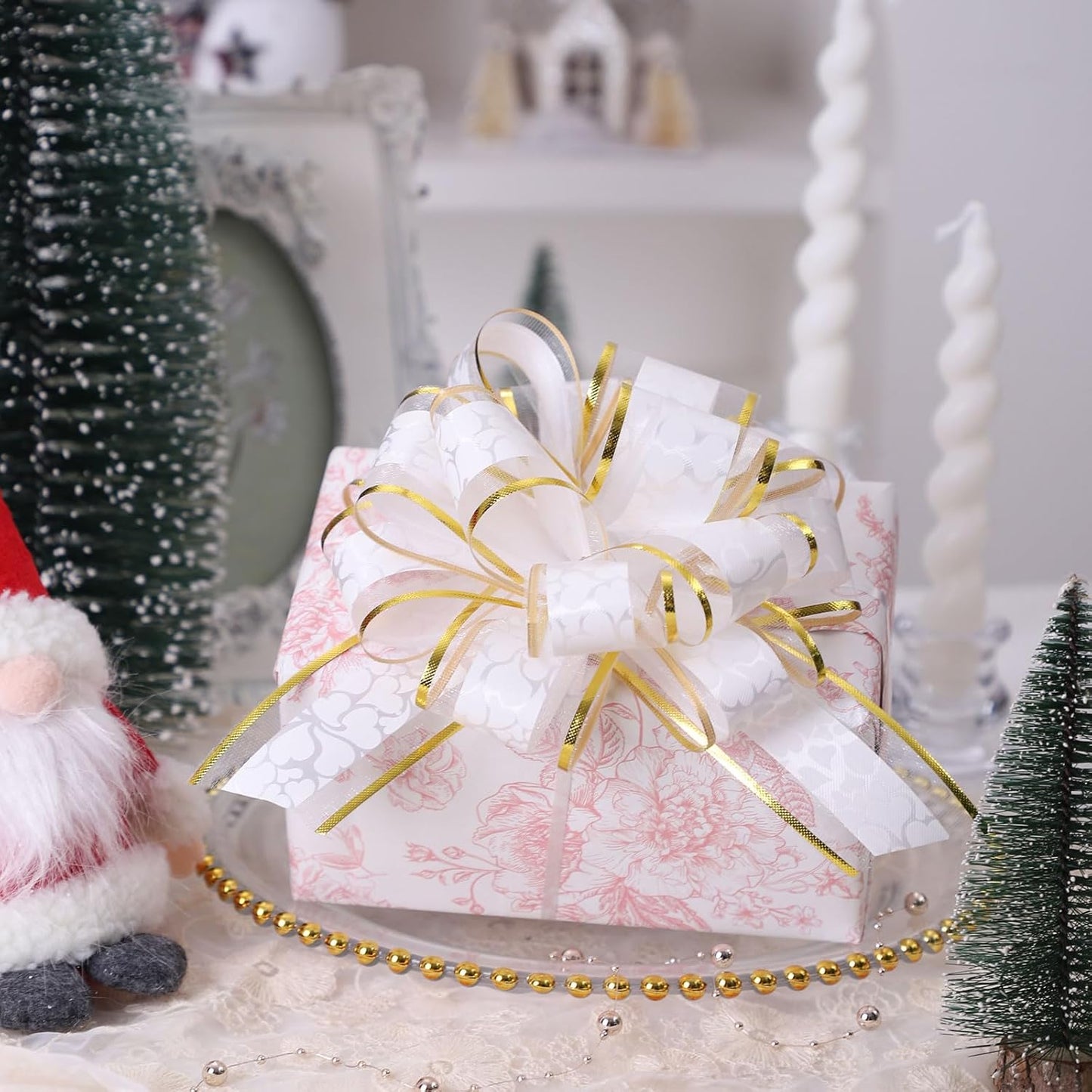 12Pcs Heart Gift Wrap Pull Bows, Large 6 Inch Assorted Gift Pull Bows, for Presents,Christmas Party Birthday Gift for Wrapping Boxes,Valentine's Day Gift Decorations