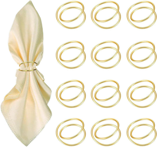 Gold Napkin Rings-12 PCS Metal Spiral Napkin Rings(Spiral) Napkin Holders Buckles for Family Dinner, Wedding, Party,Table Decorations