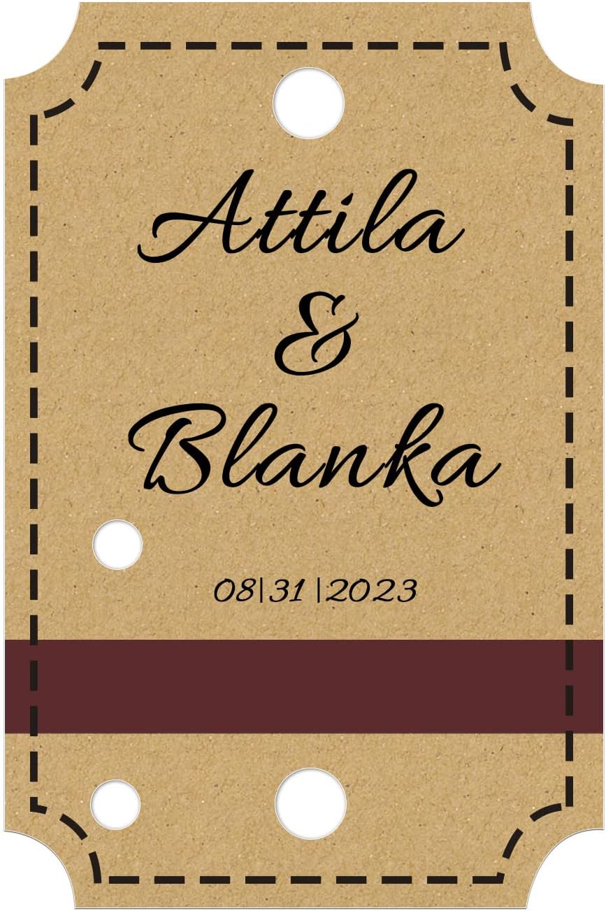 Sinseike Personalized Sparkler Tags with Match Strike Strip Wedding Favors,Custom Kraft Wedding Sparkler Tags (Personalized)