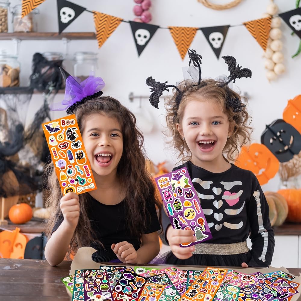 36 Sheets Halloween Stickers, Halloween Stickers for Kids Treat Bags Classroom Crafts Gifts Decorations, Halloween Party Favors, Trick or Treat Party Supplies